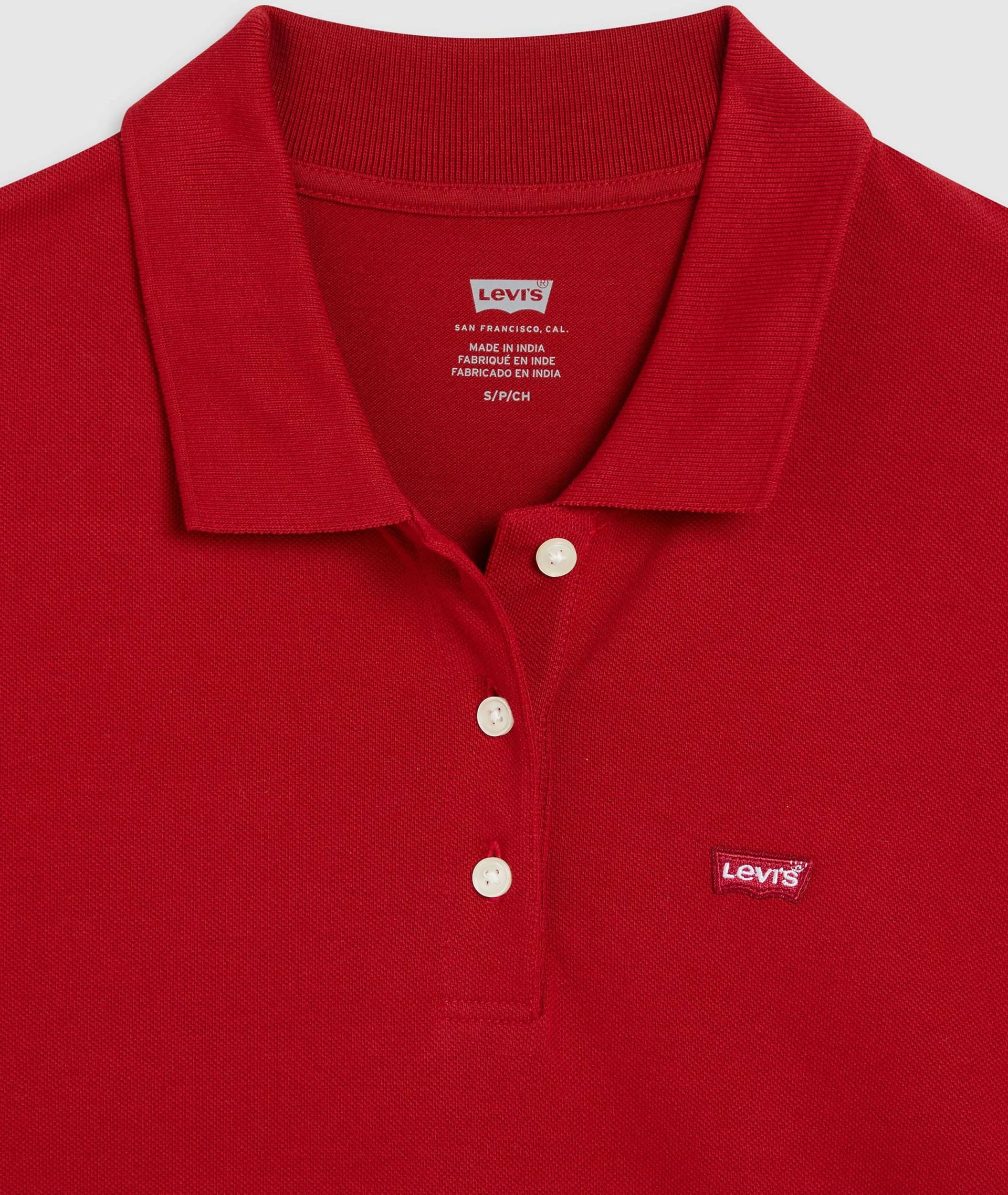 Levi's Polo Donna Slim Fit Rossa in Cotone Stretch 525990083 - 6