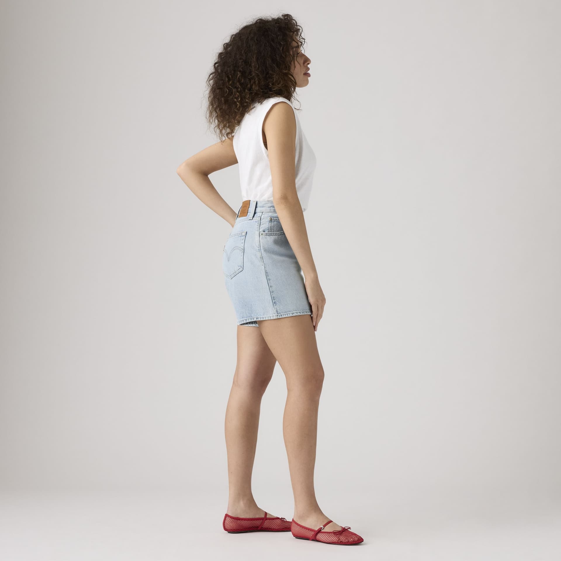 Levi's Short Oversize Bermuda Donna Vita Alta Denim Blu Far And Wide A93110000 - 3
