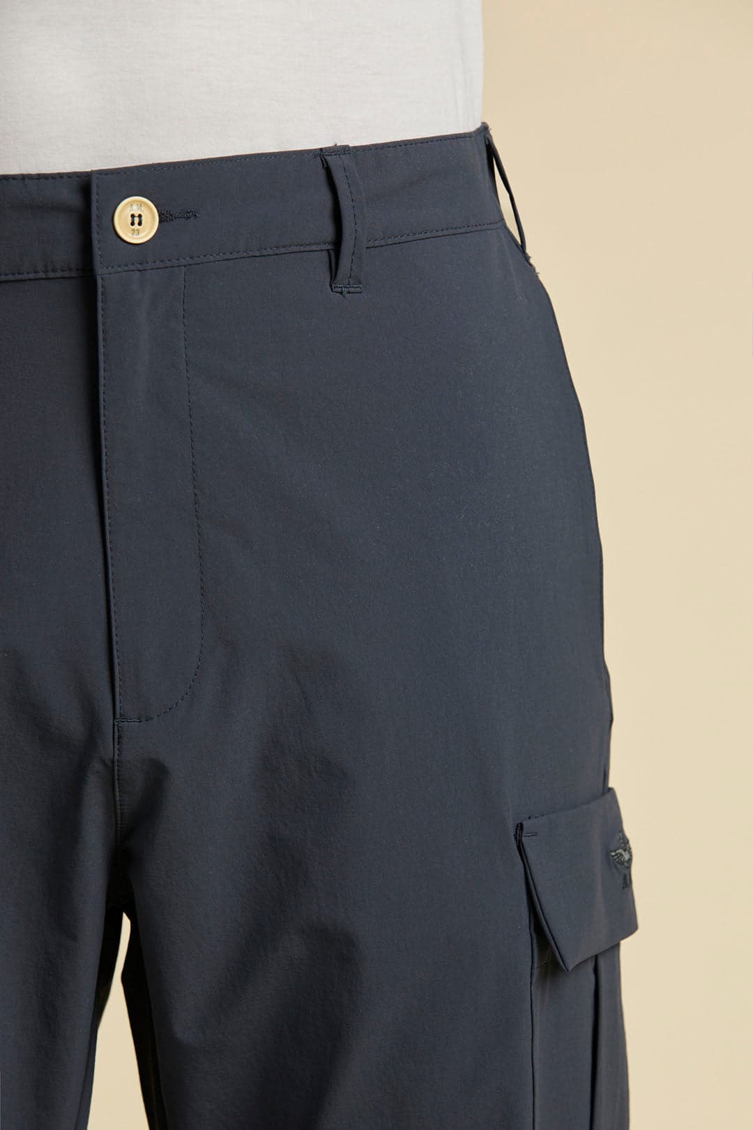 Pantalone Uomo Cargo Aeronautica Militare blu navy tessuto tecnico stretch - 5