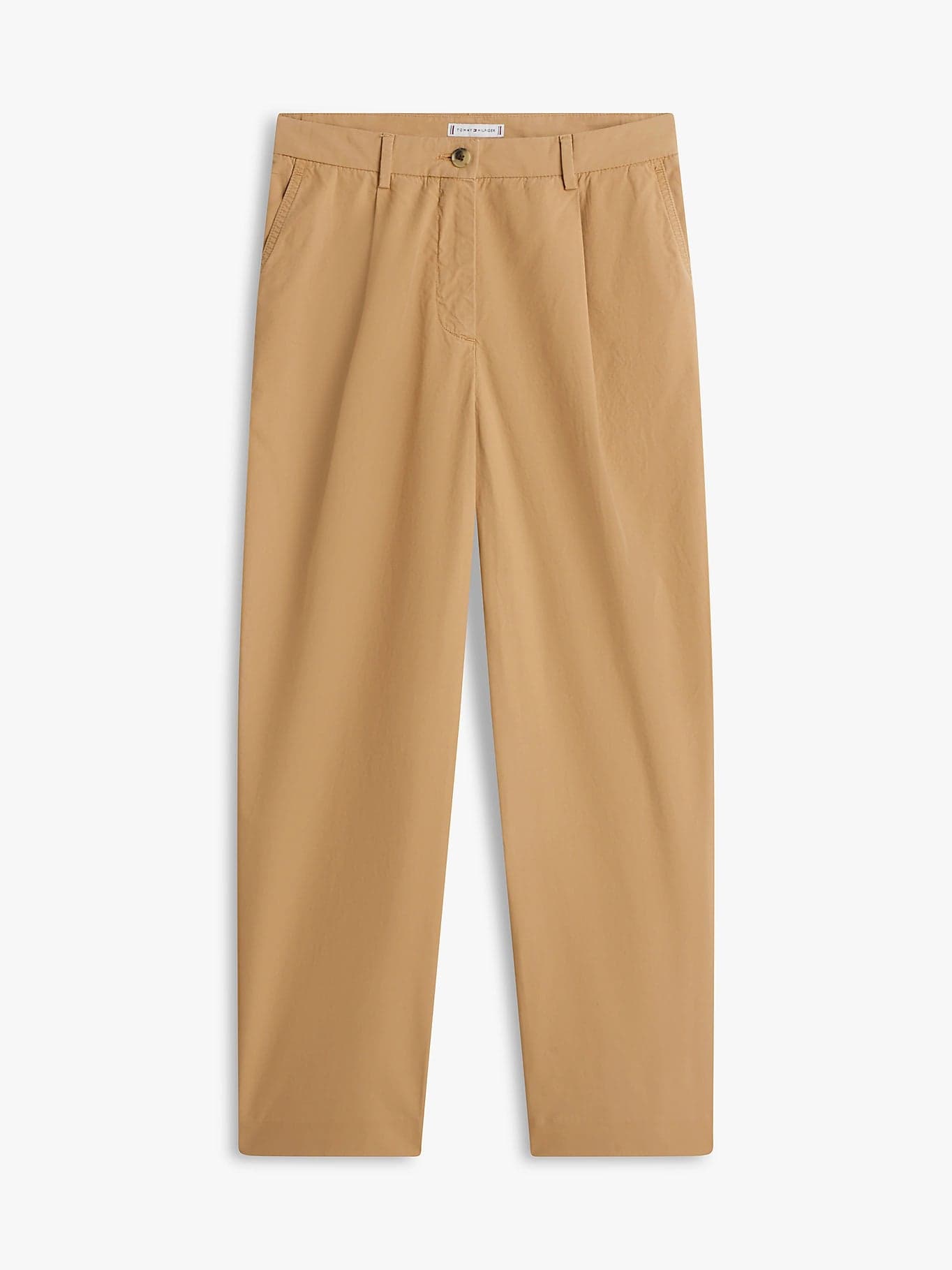 Pantaloni donna Tommy Hilfiger ampi in cotone washed beige  WW0WW49594RBH - 5
