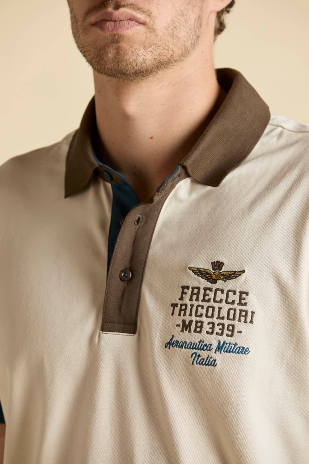 Polo Uomo Aeronautica Militare ghiaccio Frecce Tricolori piqué cotone - 3