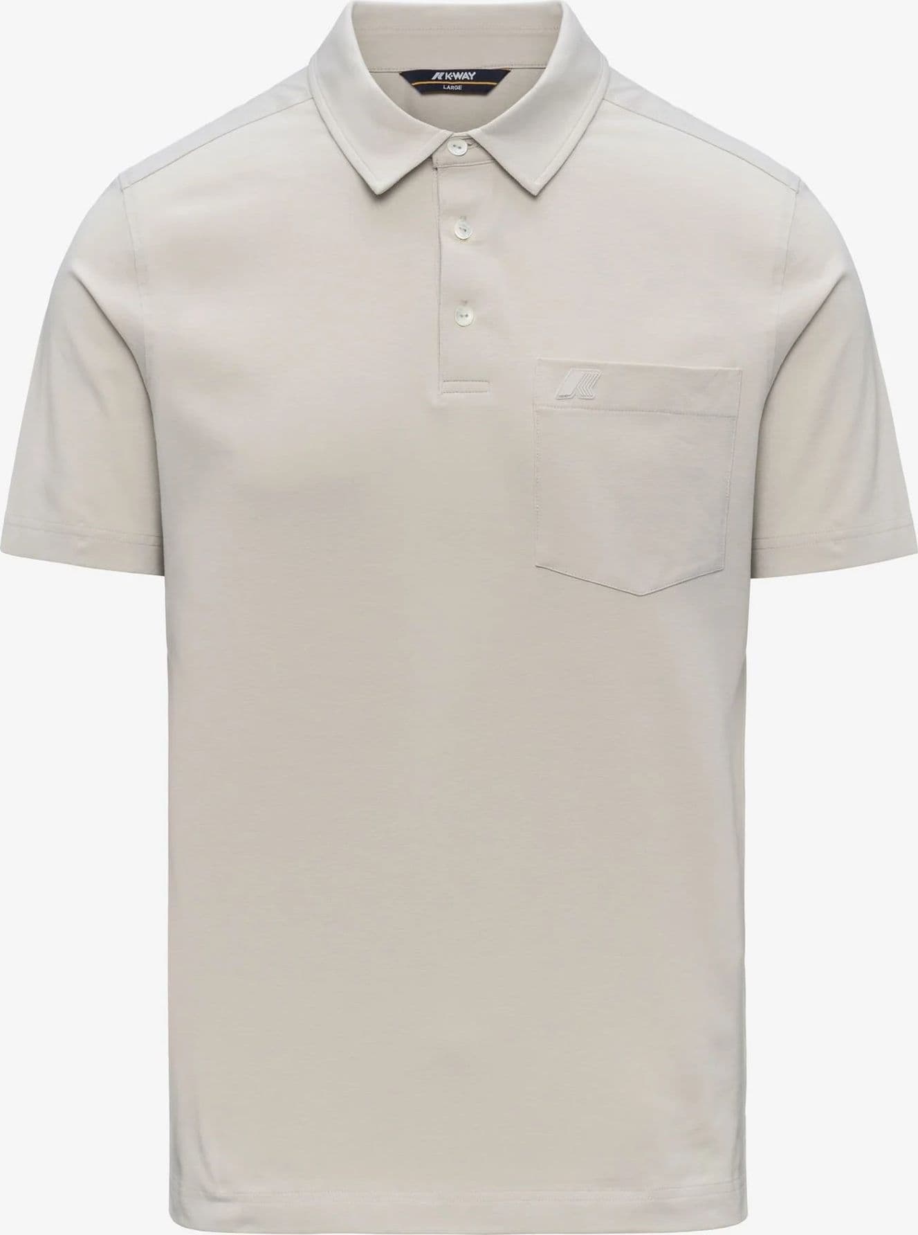 Polo uomo K-Way Vanoine beige slim fit in cotone stretch manica corta - 5