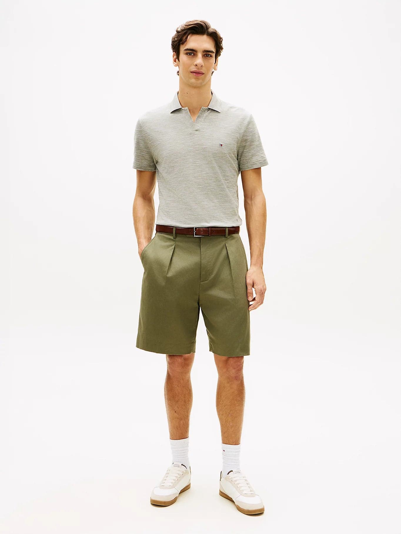 Polo uomo Tommy Hilfiger in piqué di cotone Oxford regular fit grigia MW0MW384820H9 - 3