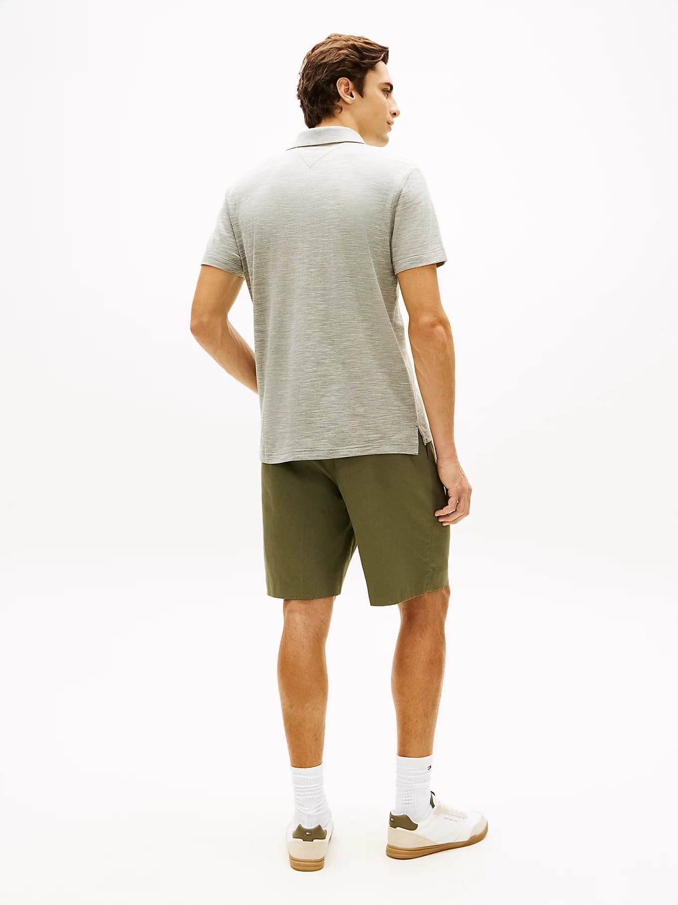 Polo uomo Tommy Hilfiger in piqué di cotone Oxford regular fit grigia MW0MW384820H9 - 4