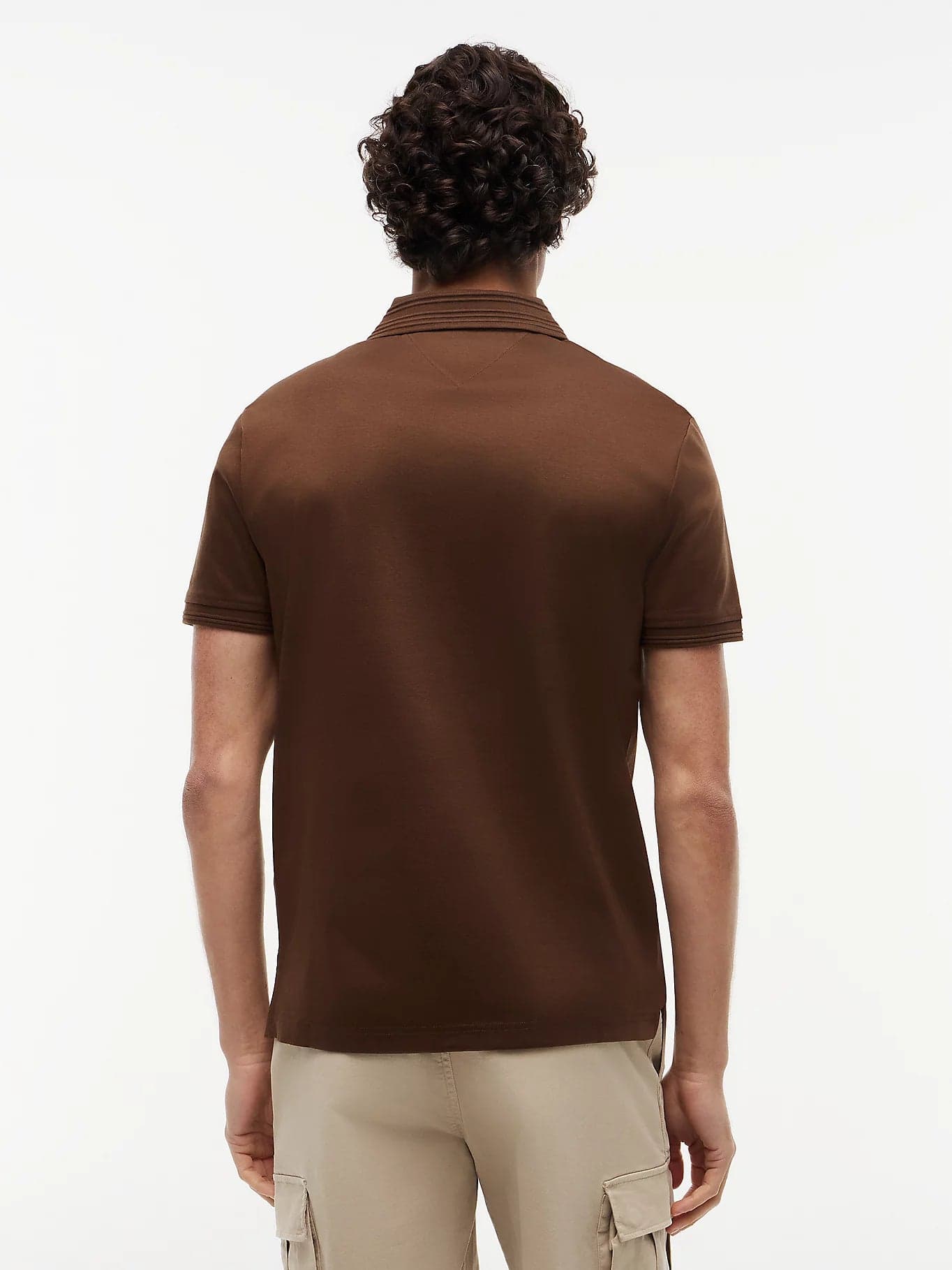 Polo uomo Tommy Hilfiger marrone in cotone mercerizzato interlock – Regular fit MW0MW42745GV0 - 4