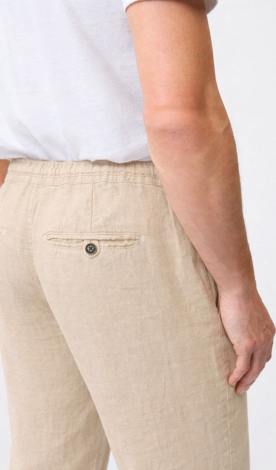 Roy Roger's pantalone uomo chino Portofino in lino sand regular fit - 3