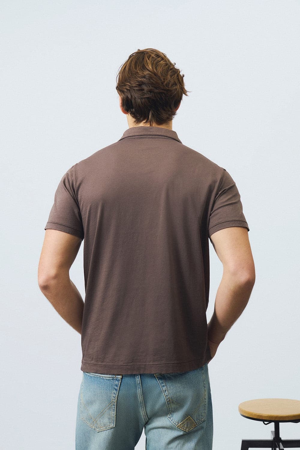 Roy Roger's polo uomo Supima jersey marrone regular fit - 3