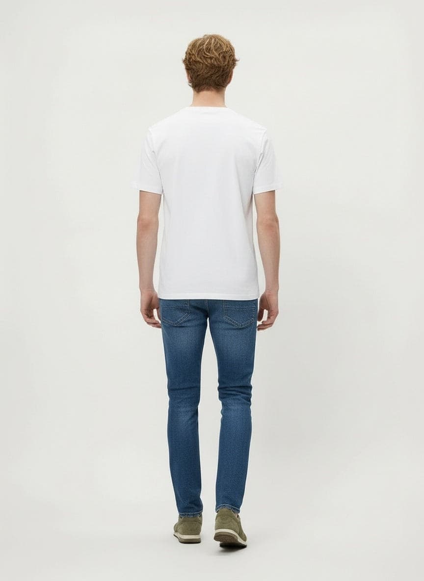 Roy Roger's T-shirt uomo con taschino denim in heavy jersey - 4