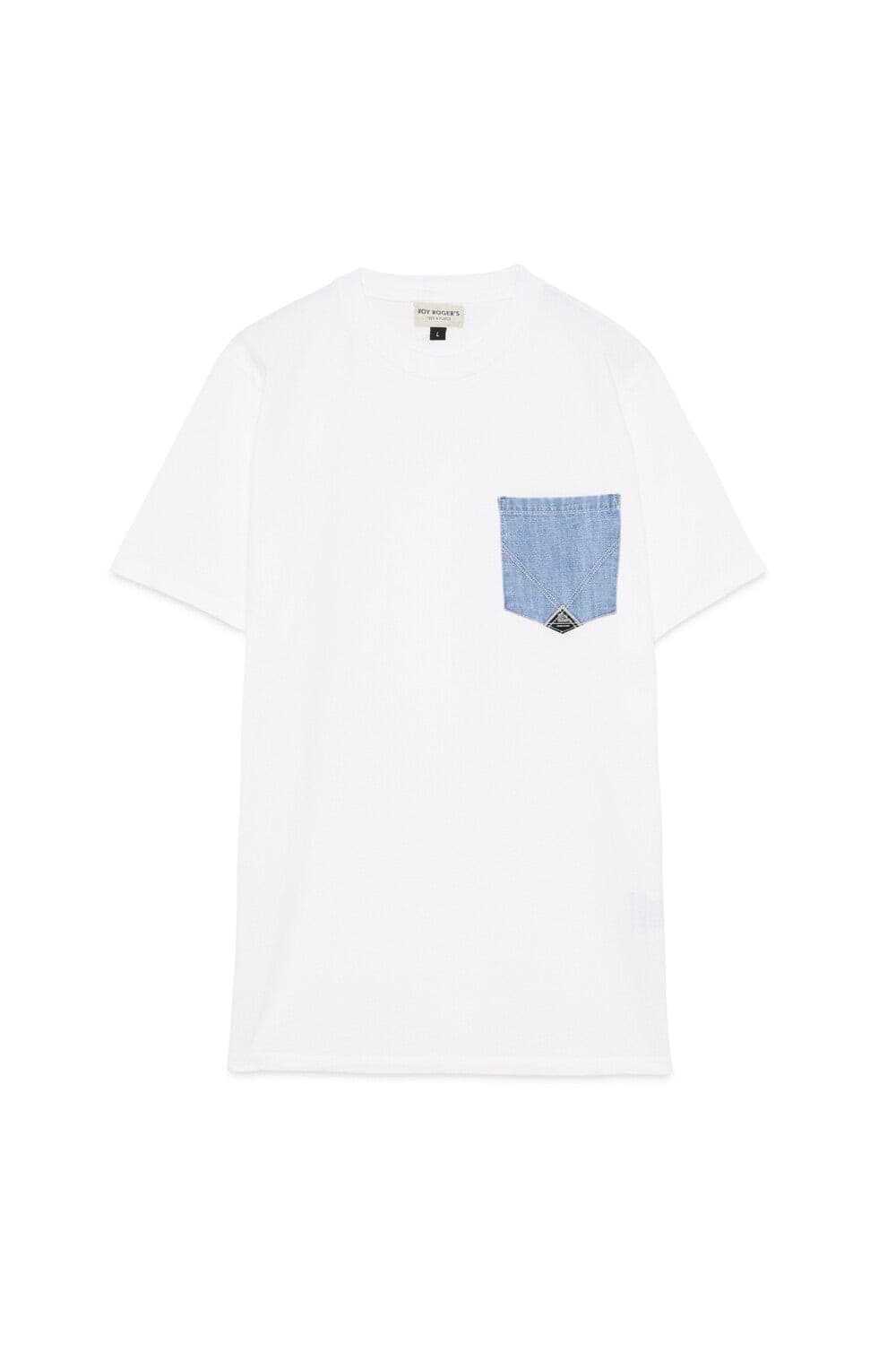 Roy Roger's T-shirt uomo con taschino denim in heavy jersey - 5