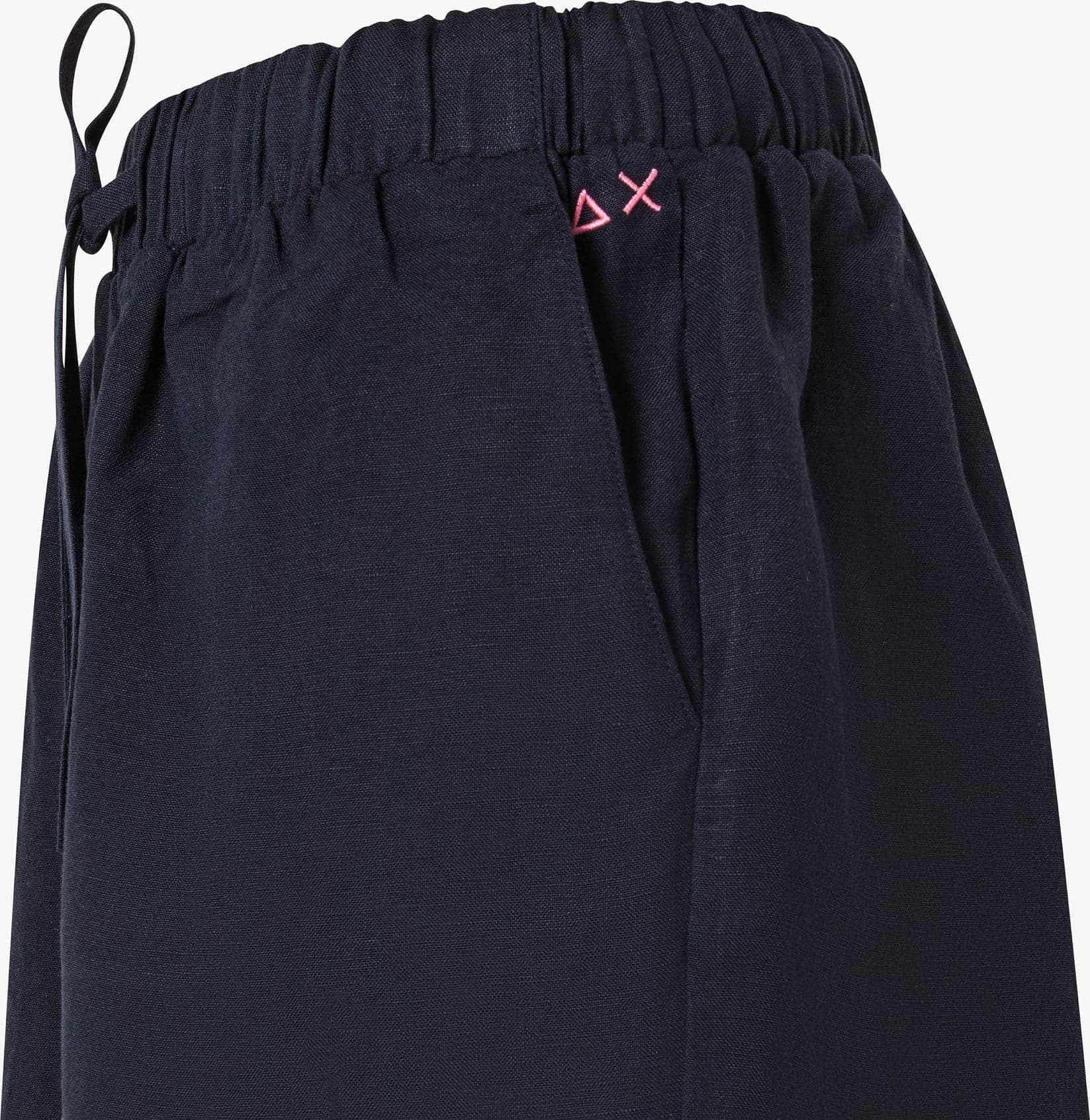 Shorts donna Sun68 blu navy in misto lino con coulisse - 2