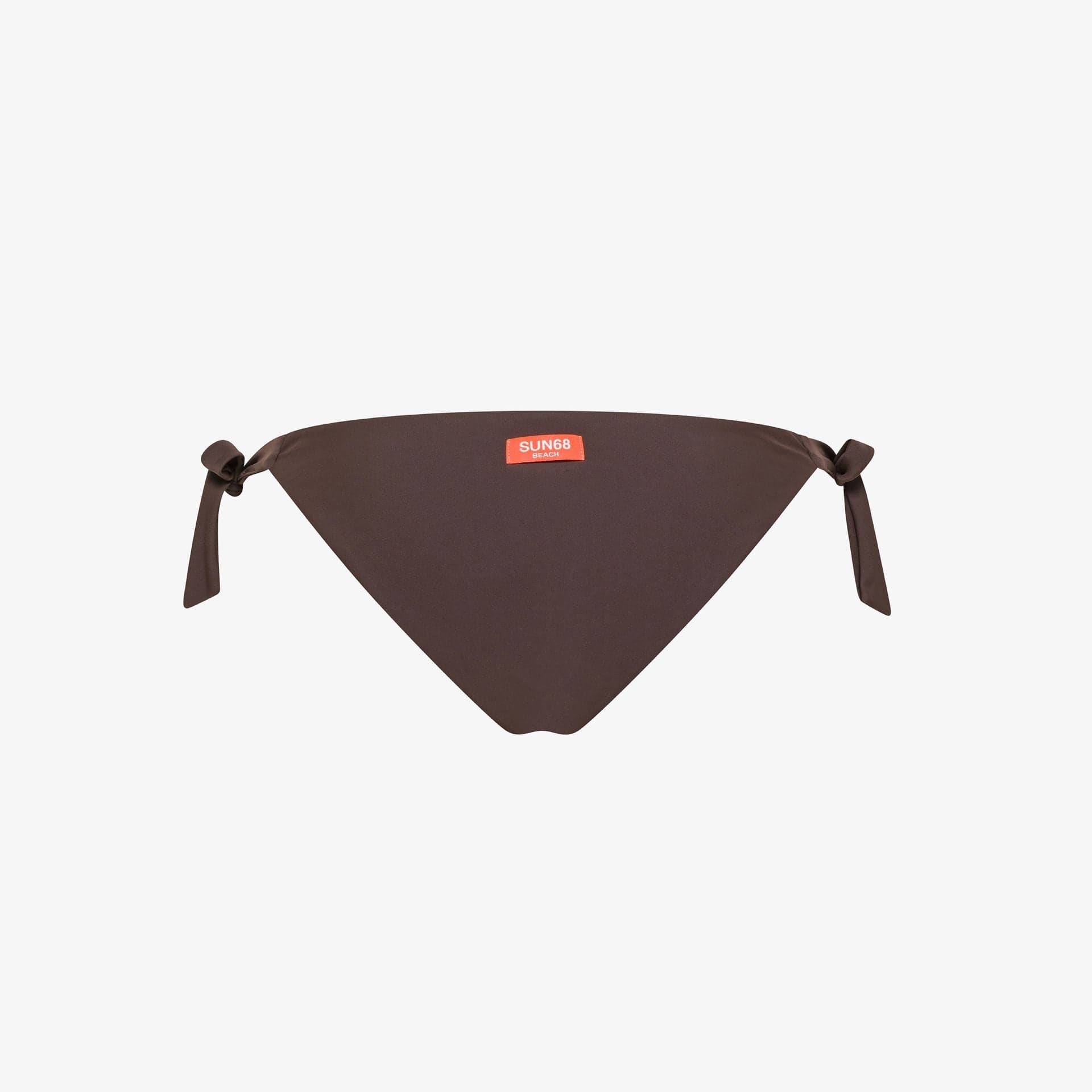 Slip bikini donna Sun68 marrone cacao con strass e laccetti laterali - 2