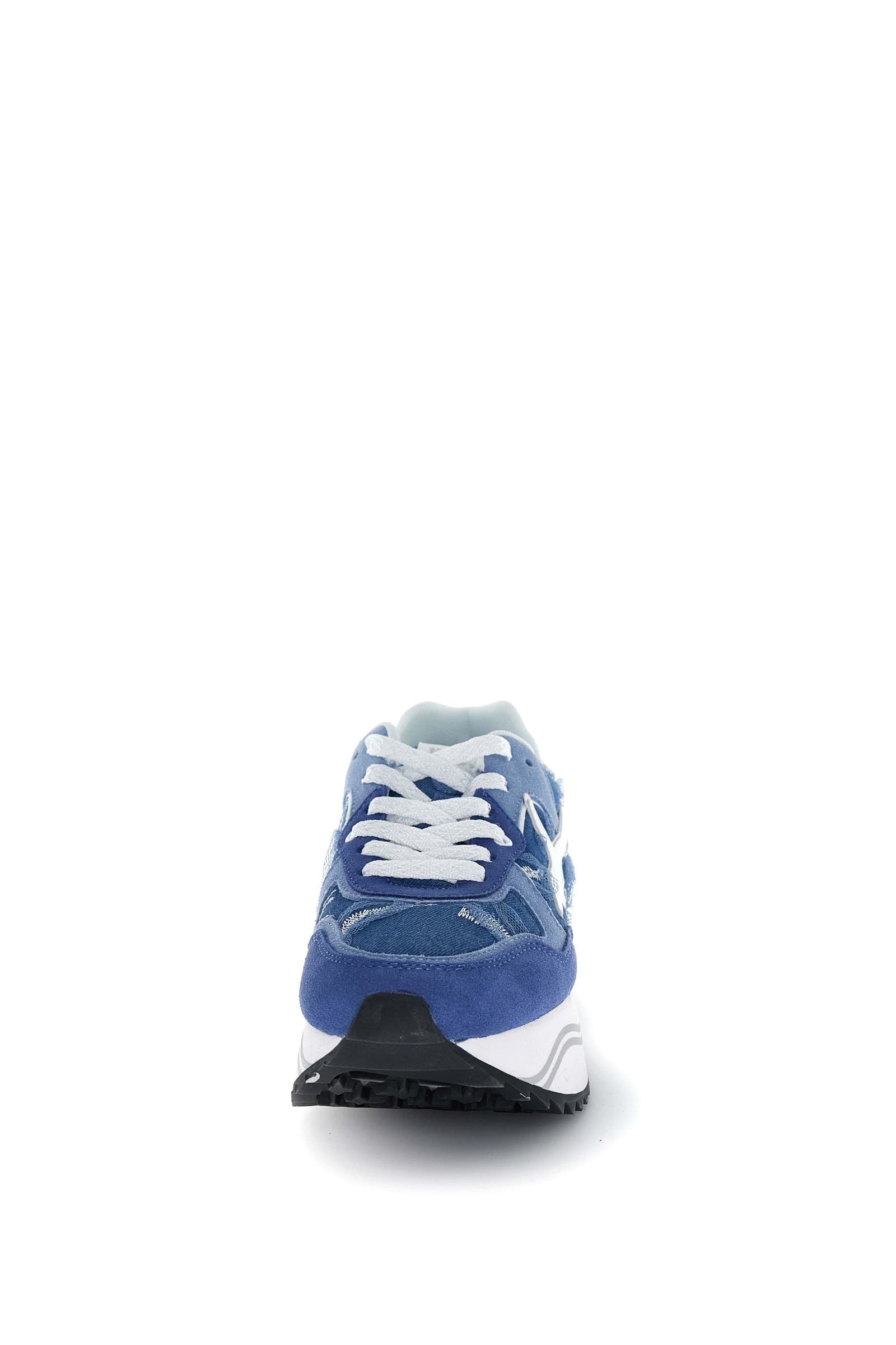 Sneakers donna W6YZ Deva running style in suede e tessuto tecnico blu - 3