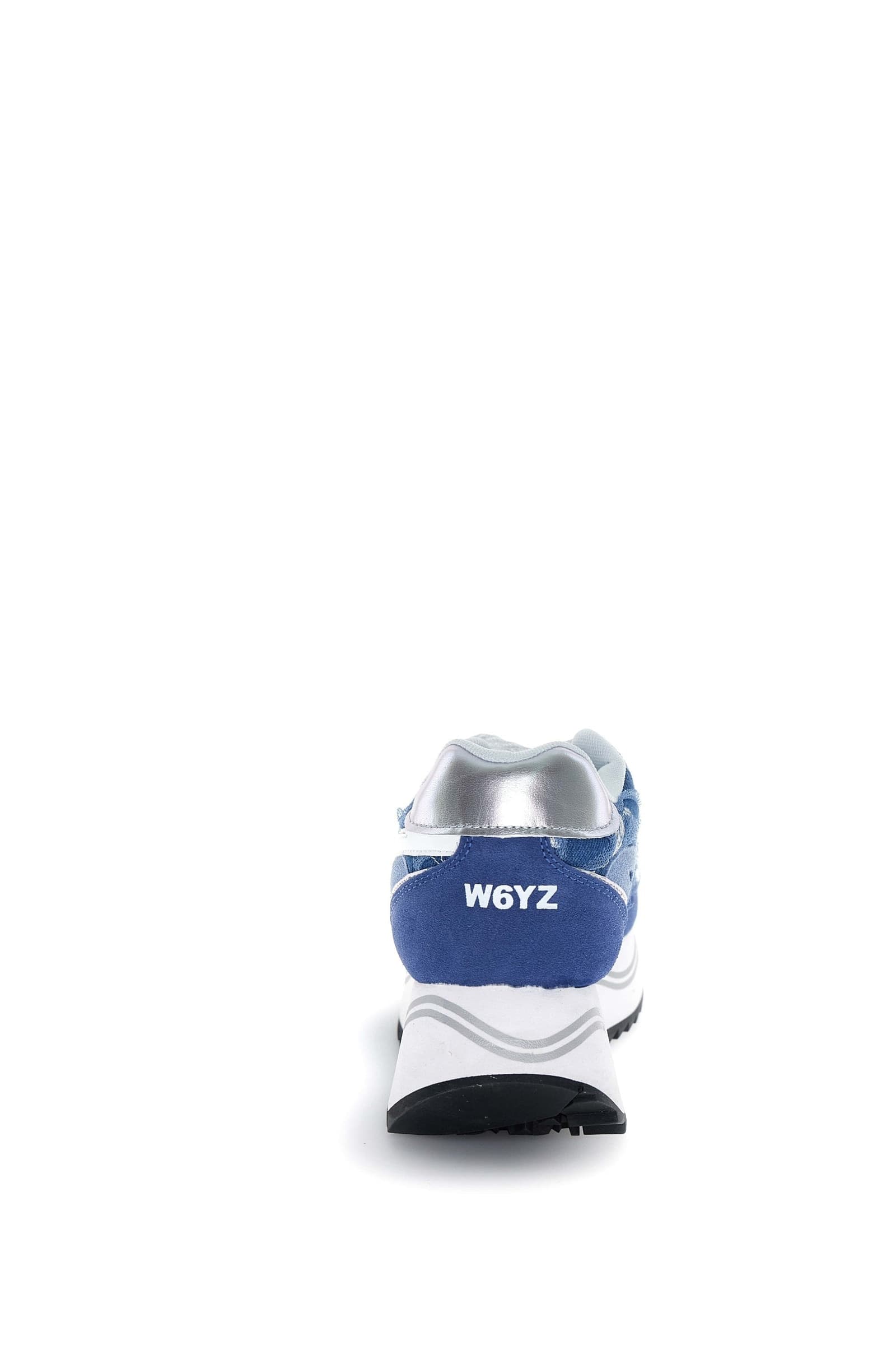 Sneakers donna W6YZ Deva running style in suede e tessuto tecnico blu - 4