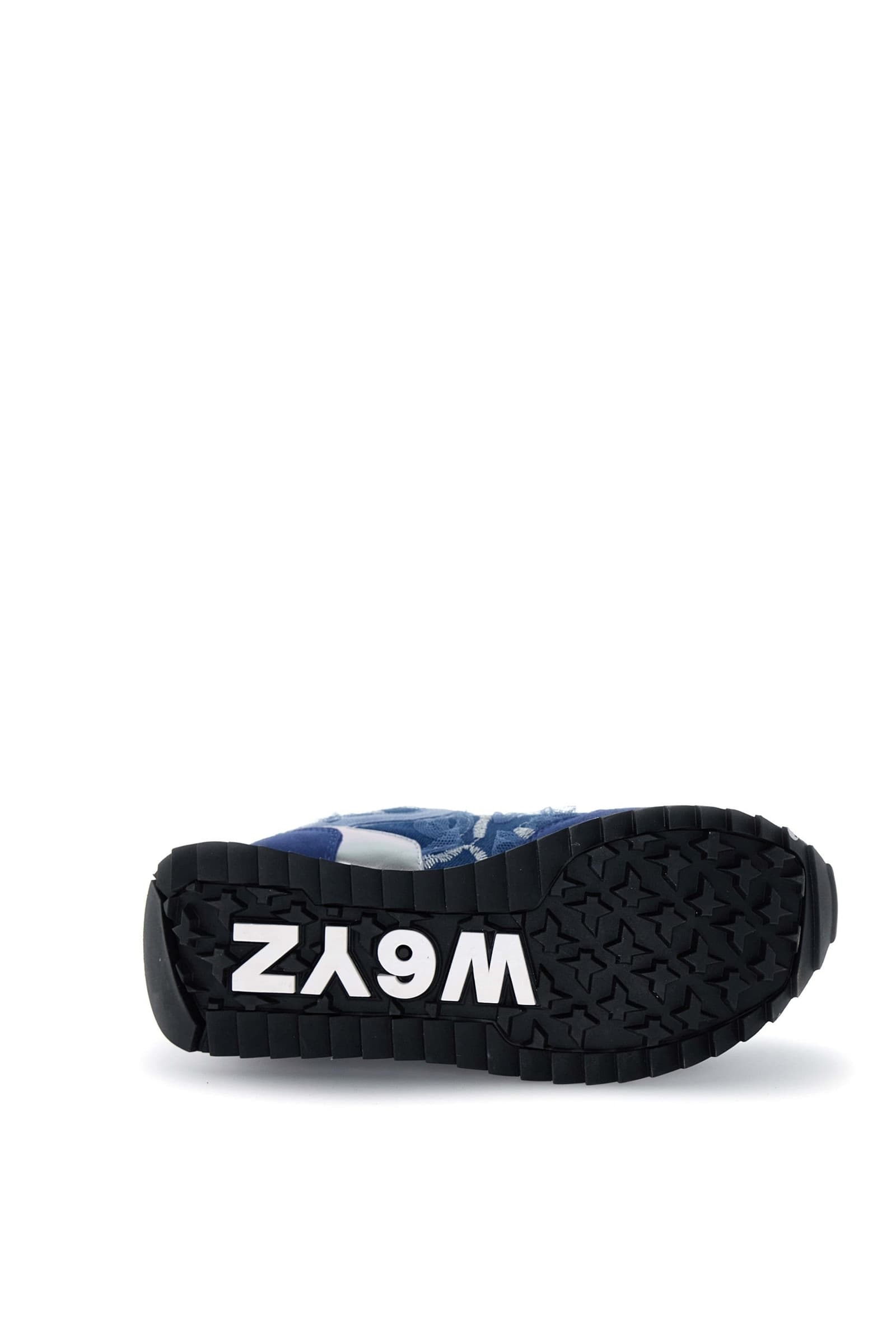 Sneakers donna W6YZ Deva running style in suede e tessuto tecnico blu - 6