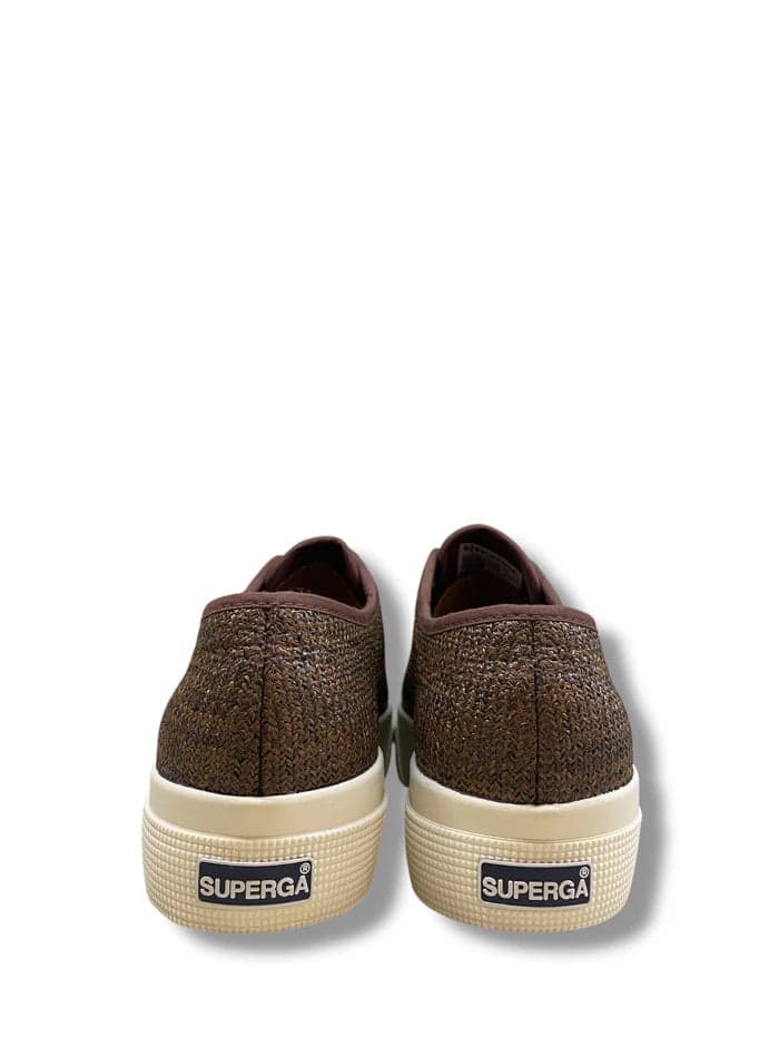 Superga 2740 Platform scarpe Donna Sneakers in Raffia Brown Coffee S41518W 662 - 4
