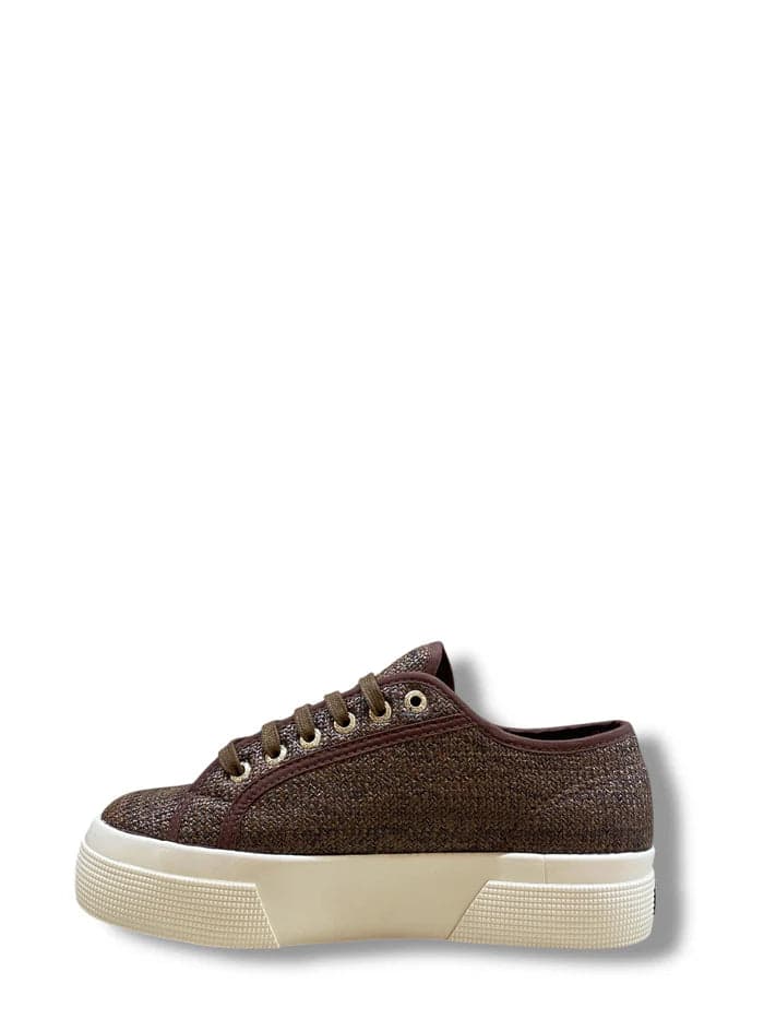 Superga 2740 Platform scarpe Donna Sneakers in Raffia Brown Coffee S41518W 662 - 5