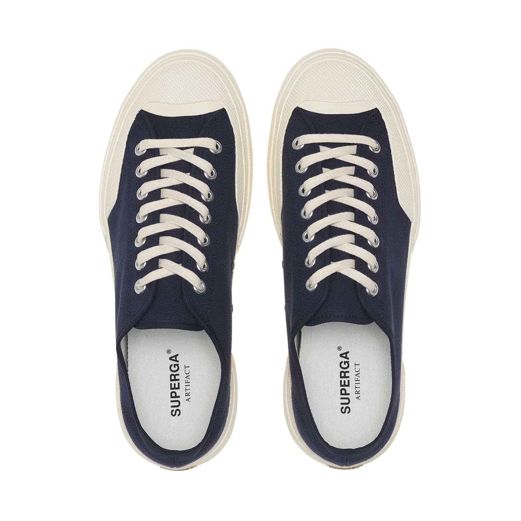 Superga Artifact Works Sneaker Uomo in Tela Navy Off White S51347W A2F - 3