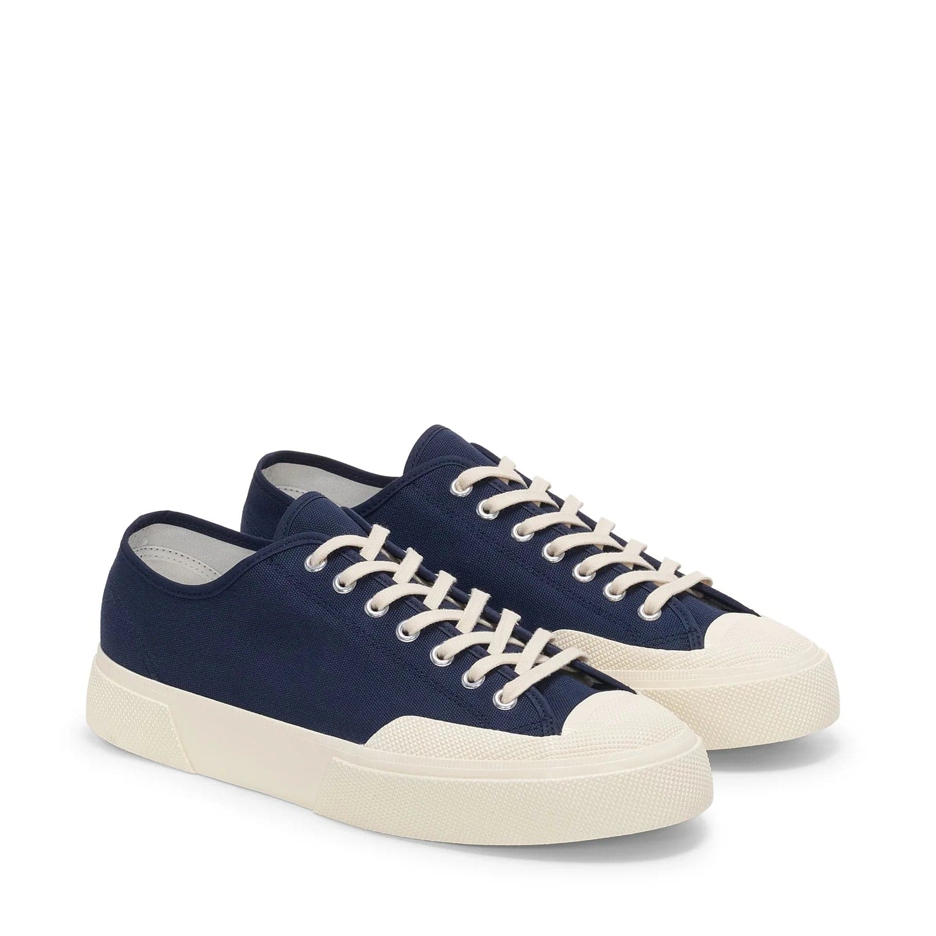 Superga Artifact Works Sneaker Uomo in Tela Navy Off White S51347W A2F - 4