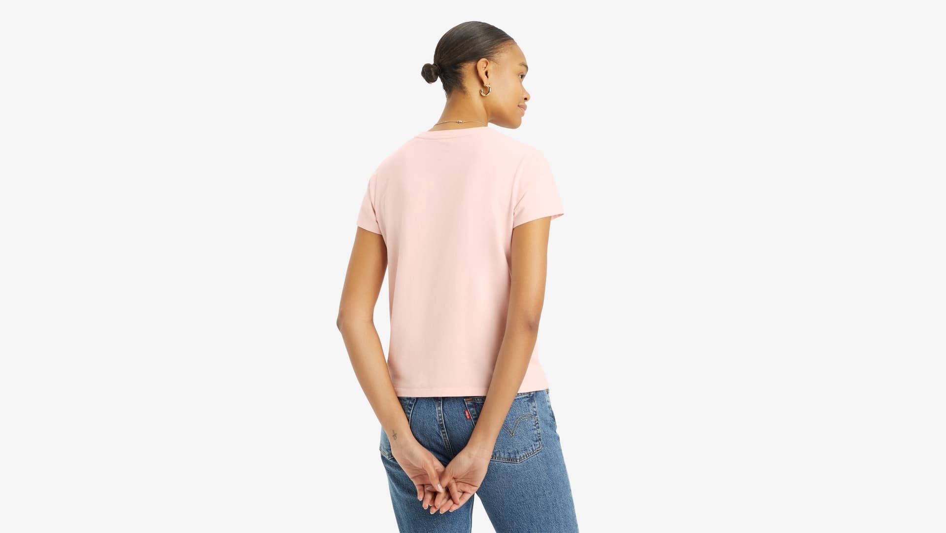 T-shirt donna Levi's Perfect Tee rosa in cotone girocollo vestibilità standard - 5
