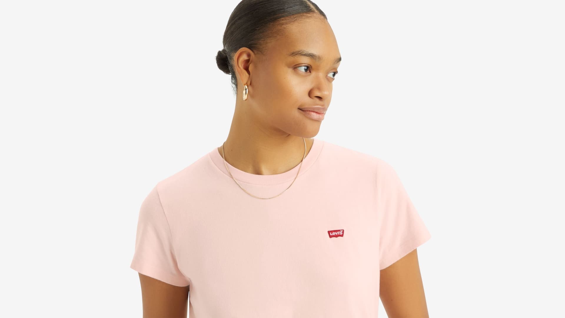 T-shirt donna Levi's Perfect Tee rosa in cotone girocollo vestibilità standard - 6