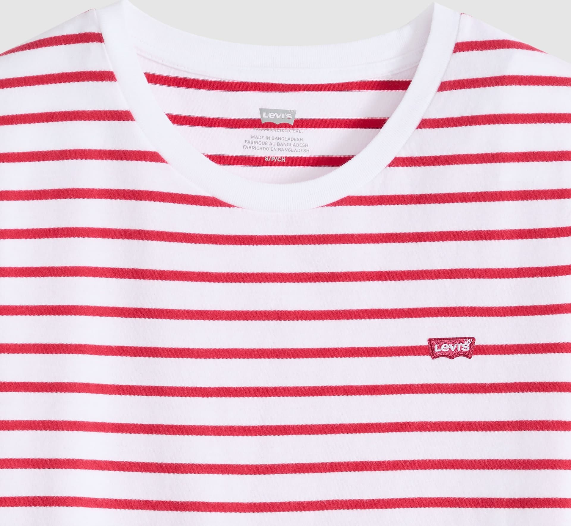 T-shirt donna Levi's Perfect Tee rossa a righe in cotone girocollo - 6
