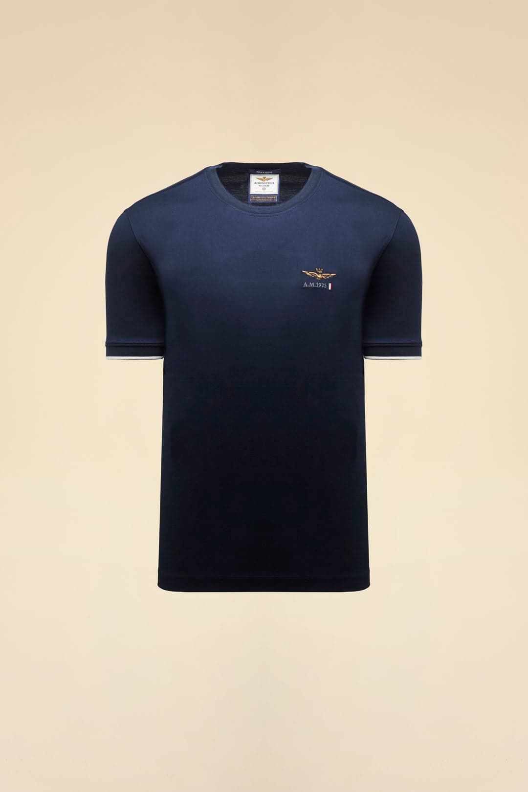 T-shirt Uomo Aeronautica Militare blu navy cotone mercerizzato girocollo - 3