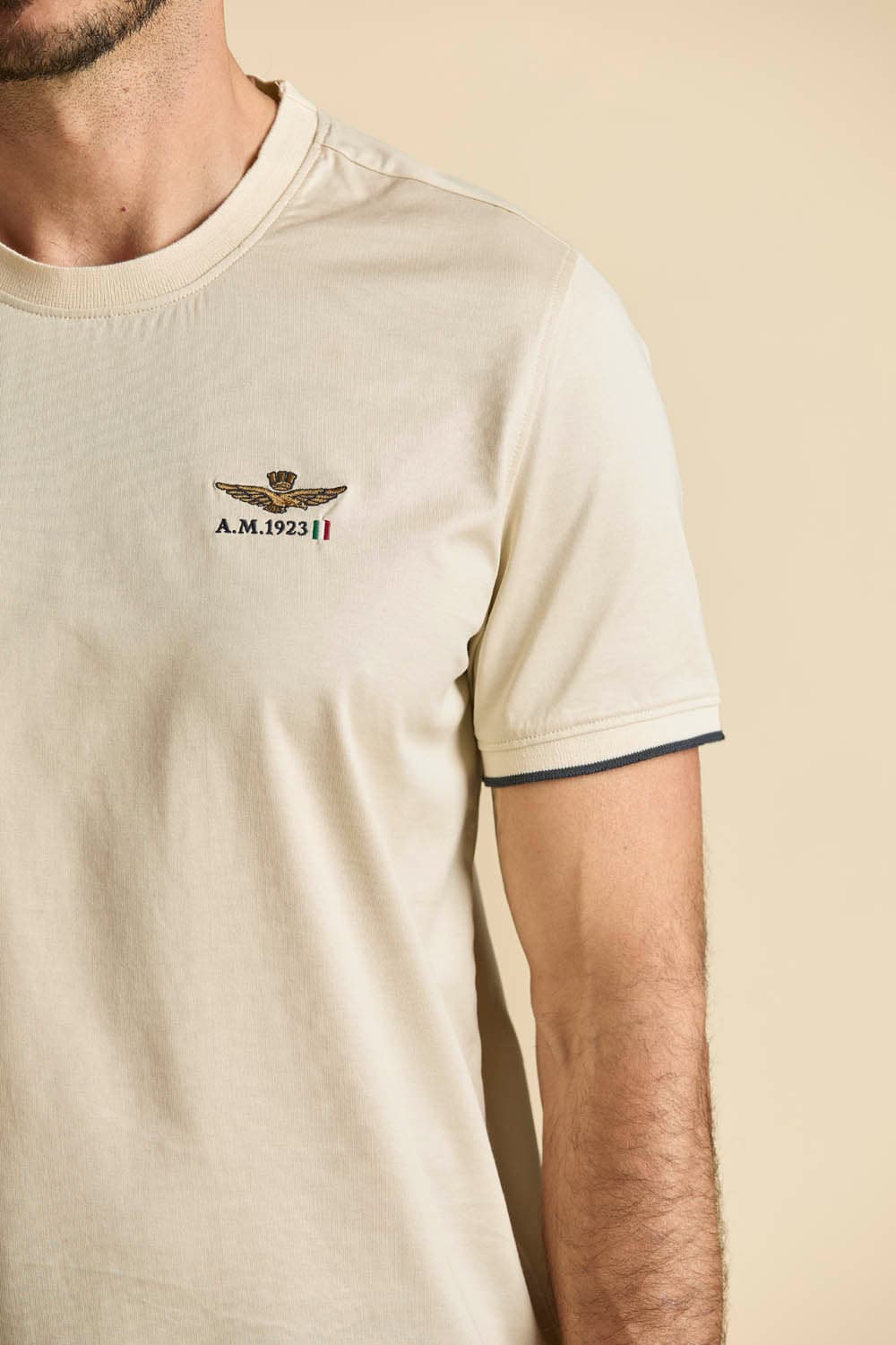 T-shirt Uomo Aeronautica Militare ghiaccio cotone mercerizzato girocollo - 4