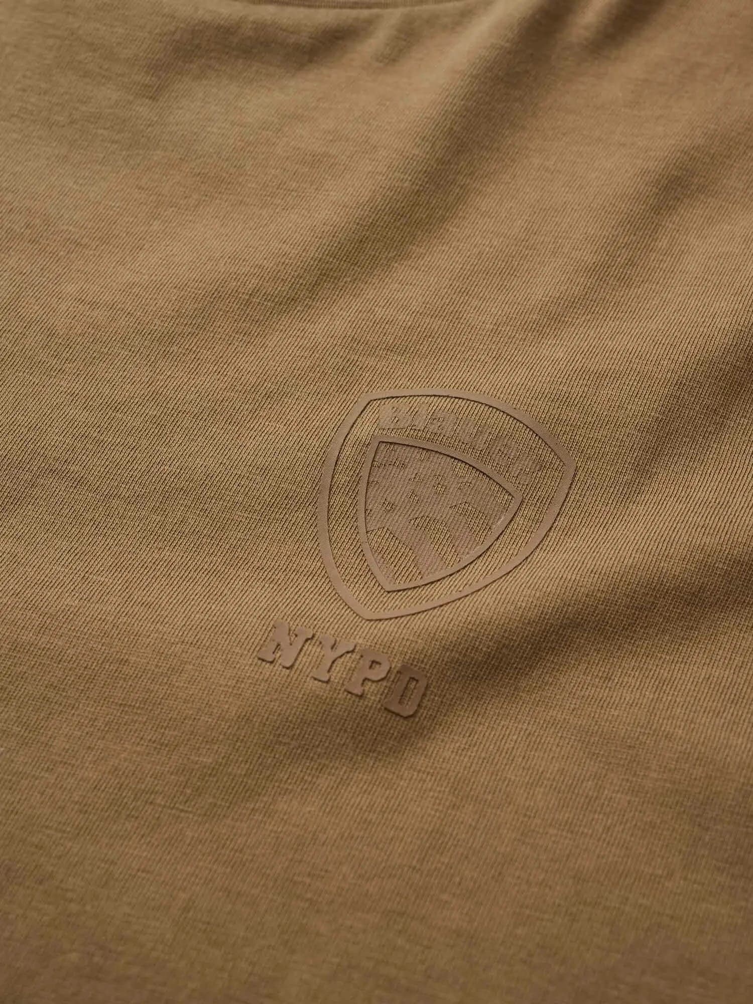 T-shirt Uomo Blauer Eutaw 26SBLUH02302 con logo scudo – Nocciola - 5
