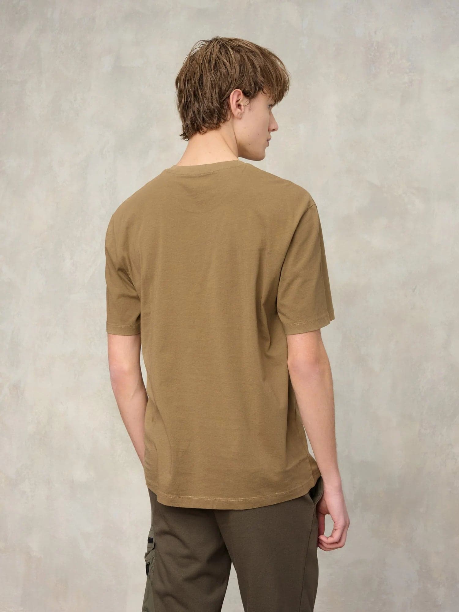 T-shirt Uomo Blauer Montfern 26SBLUH02301 logo gommato – Nocciola - 4