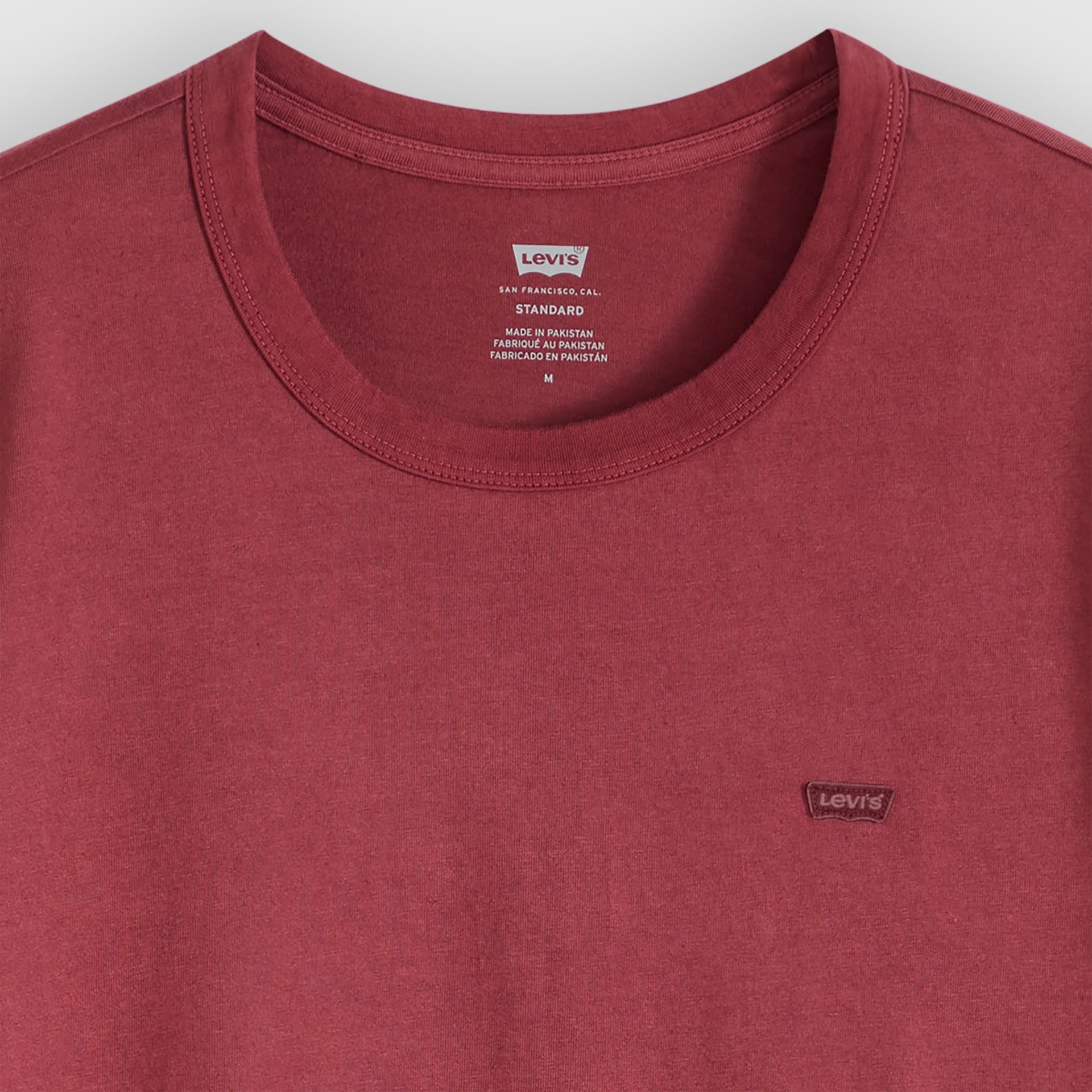 T-shirt uomo Levi's Original girocollo in cotone rosso garment dyed - 6
