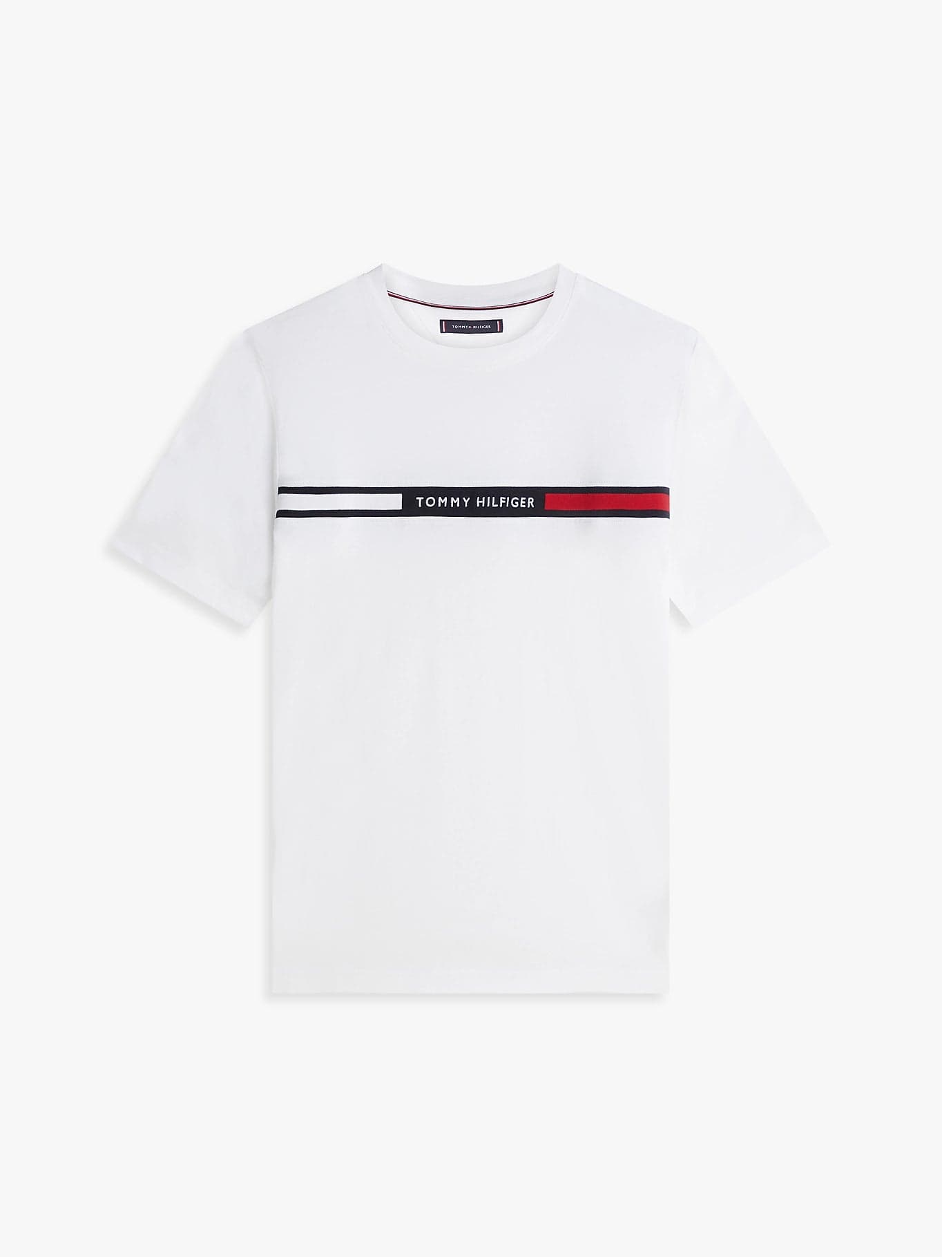 T-shirt uomo Tommy Hilfiger bianca con logo e fascia iconica – Cotone regular fit MW0MW36498YBR - 5