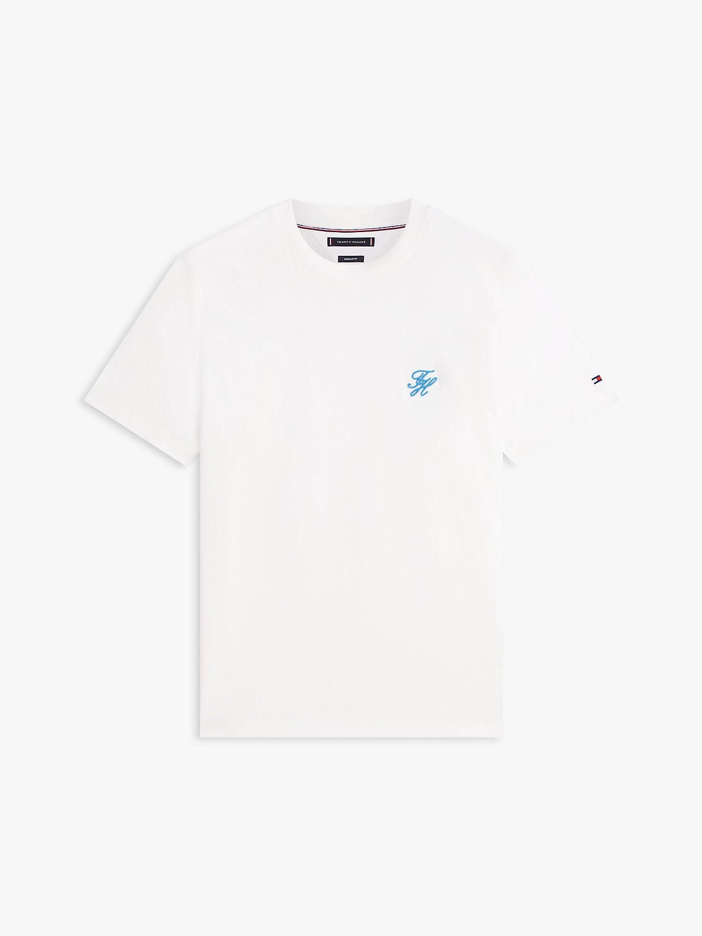 T-shirt uomo Tommy Hilfiger in cotone mercerizzato con logo ricamato bianca MW0MW43066YBL - 5