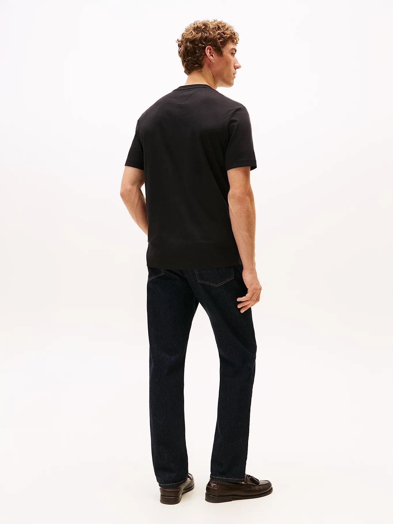 T-shirt uomo Tommy Hilfiger nera con logo e fascia iconica – Cotone regular fit MW0MW36498BDS - 4