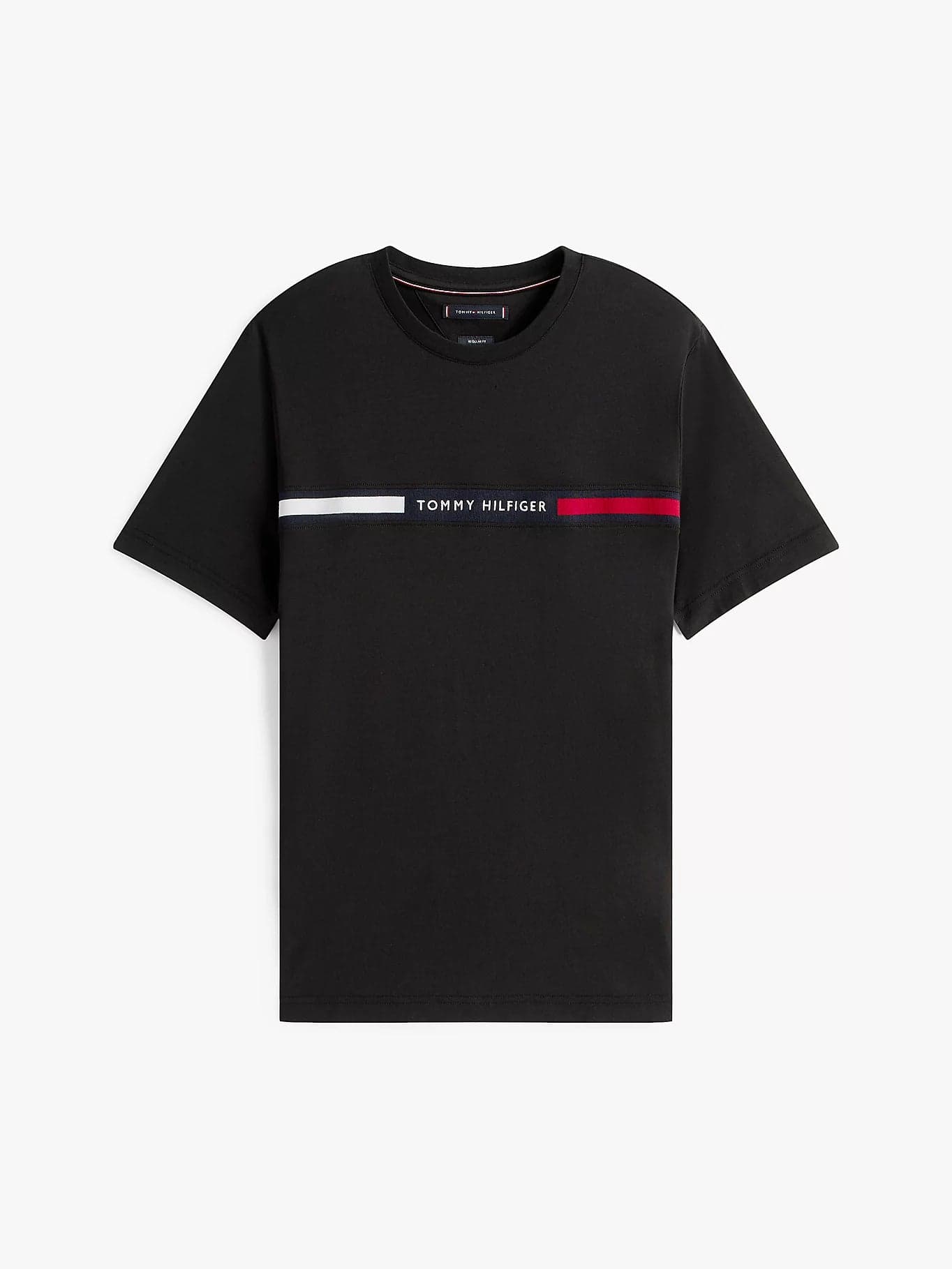 T-shirt uomo Tommy Hilfiger nera con logo e fascia iconica – Cotone regular fit MW0MW36498BDS - 5