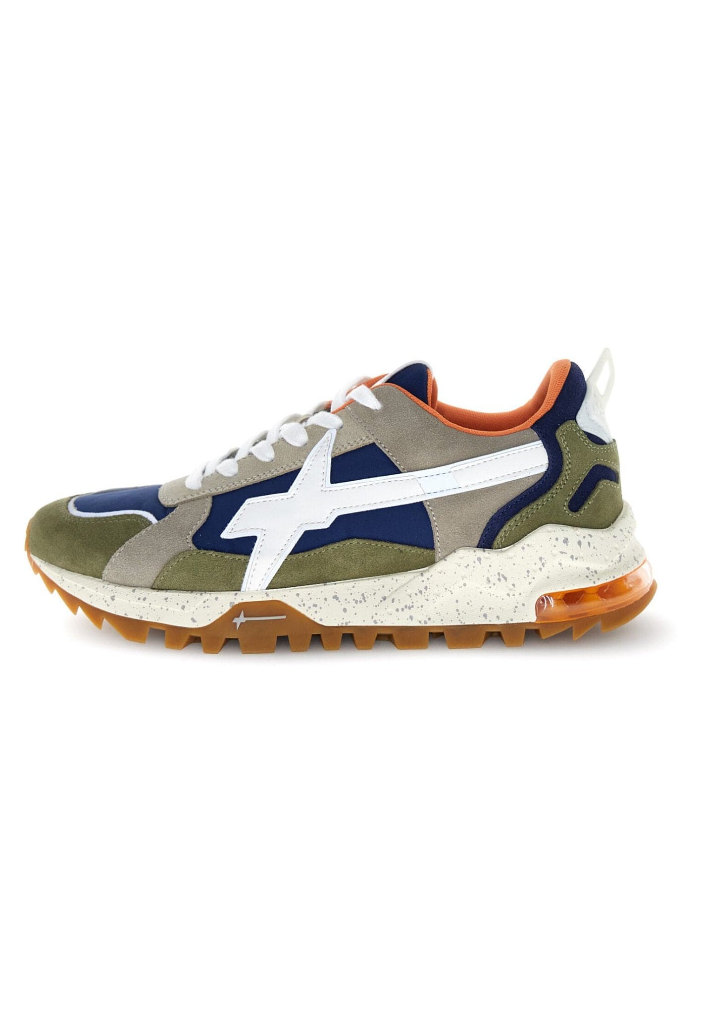 W6YZ Breeze 3-M Sneakers Uomo in Suede e Nylon Multicolor Militare Azure Taupe - 2