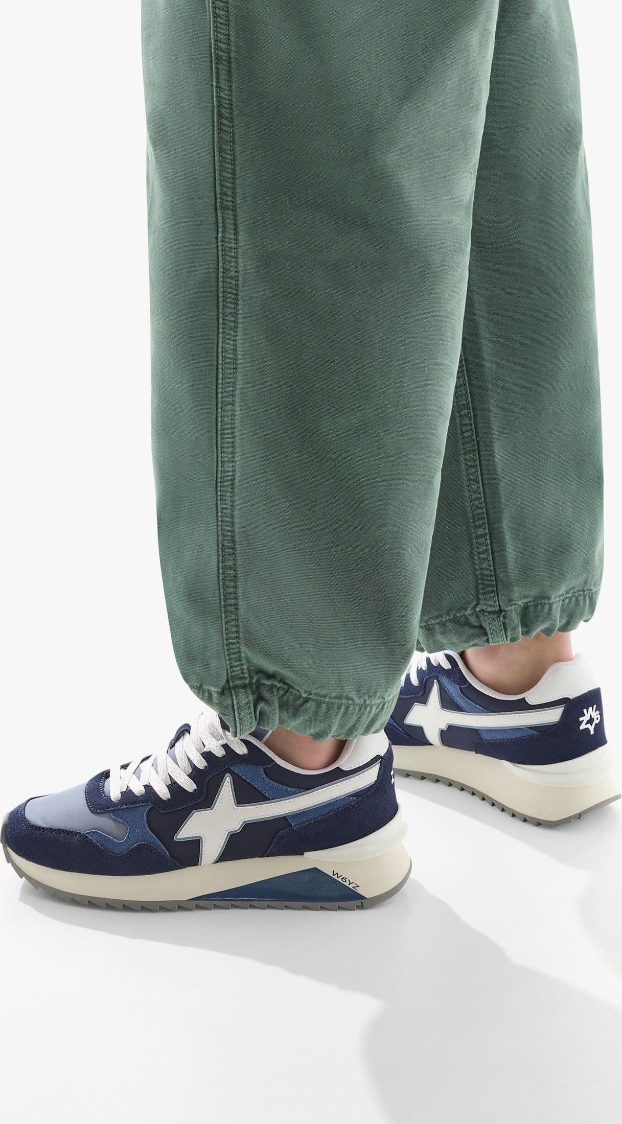 W6yz scarpa uomo YAK-M. - Sneakers in tessuto tecnico e suede - Navy - 5