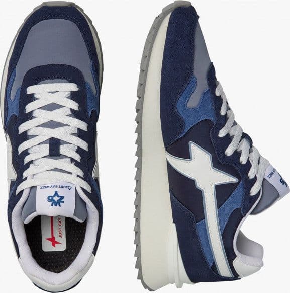 W6yz scarpa uomo YAK-M. - Sneakers in tessuto tecnico e suede - Navy - 6