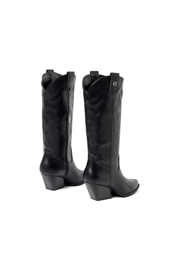 QUENN HELENA STIVALE TEXANO ART.X28-100 NERO - 4