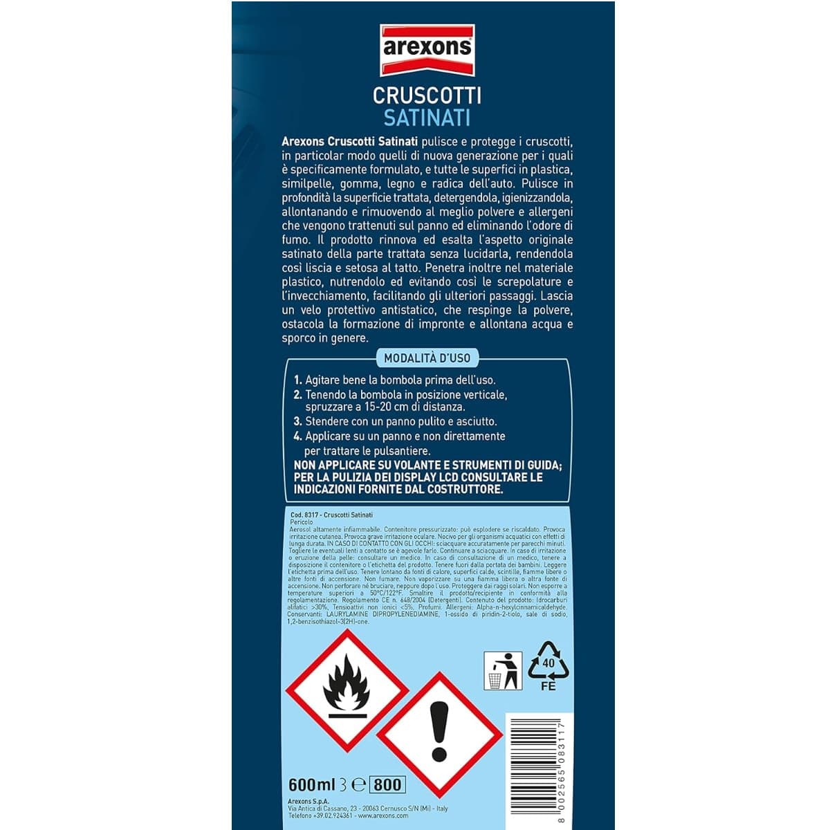 Arexons – Smash Cruscotti – Lucidante satinato per cruscotti – 600 ml - 3