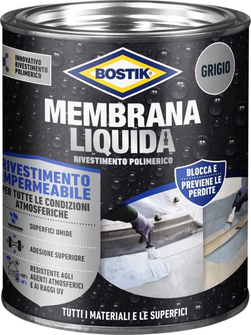 Bostik Membrana Liquida Rivestimento Polimerico impermeabilizzante elastico 1 kg - 2