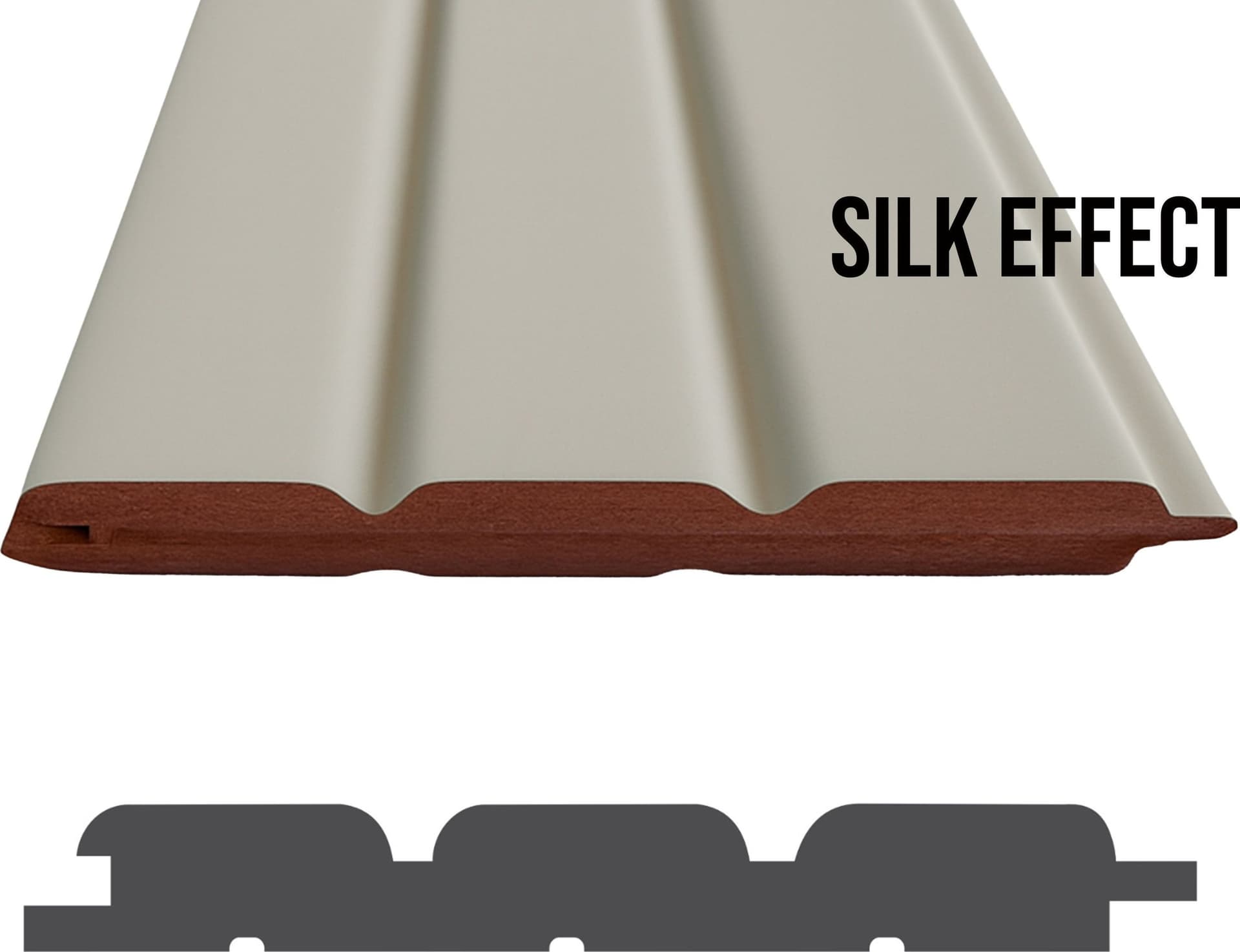 €5,35ml - Asta intera 14x117x2800mm di Rivestimento a Lamelli in fibra di legno SILK TOUCH - PIOMBO URBANO - 2
