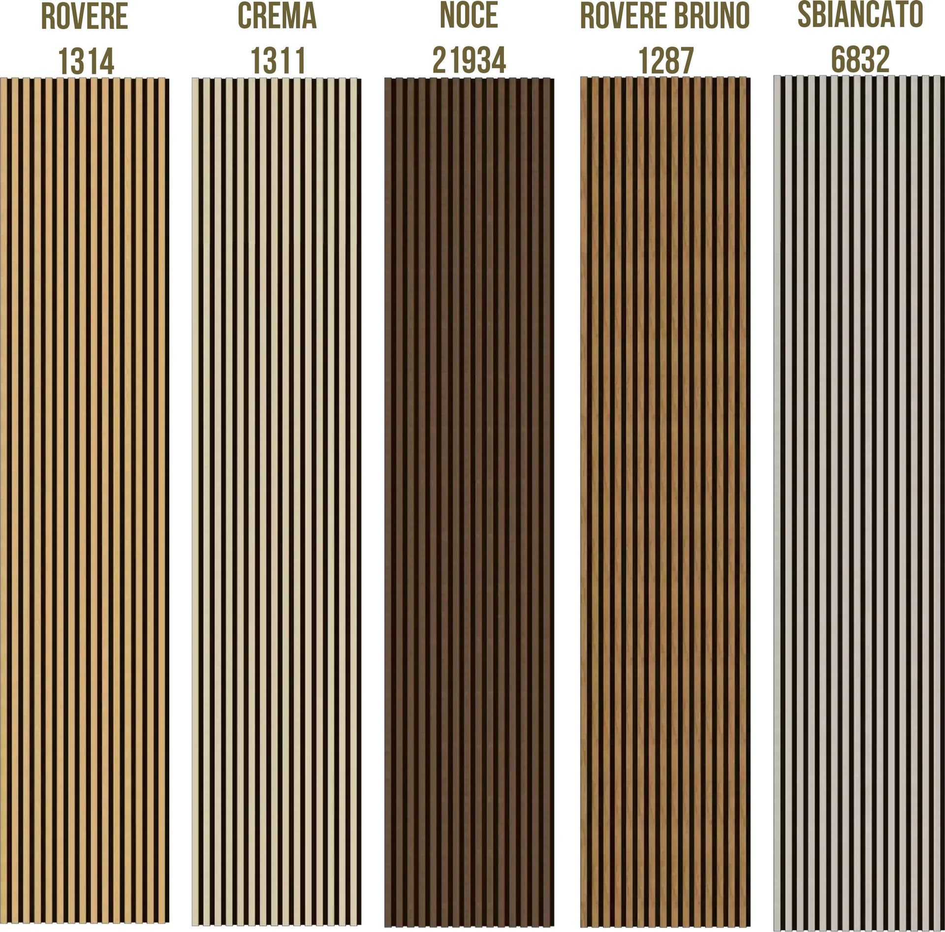€49,90al mq - pacco da 3,6mq (due aste) 22x600x3000mm di Rivestimento ACUSTICO Pet e polimeri LAMELLI vari decori - 2