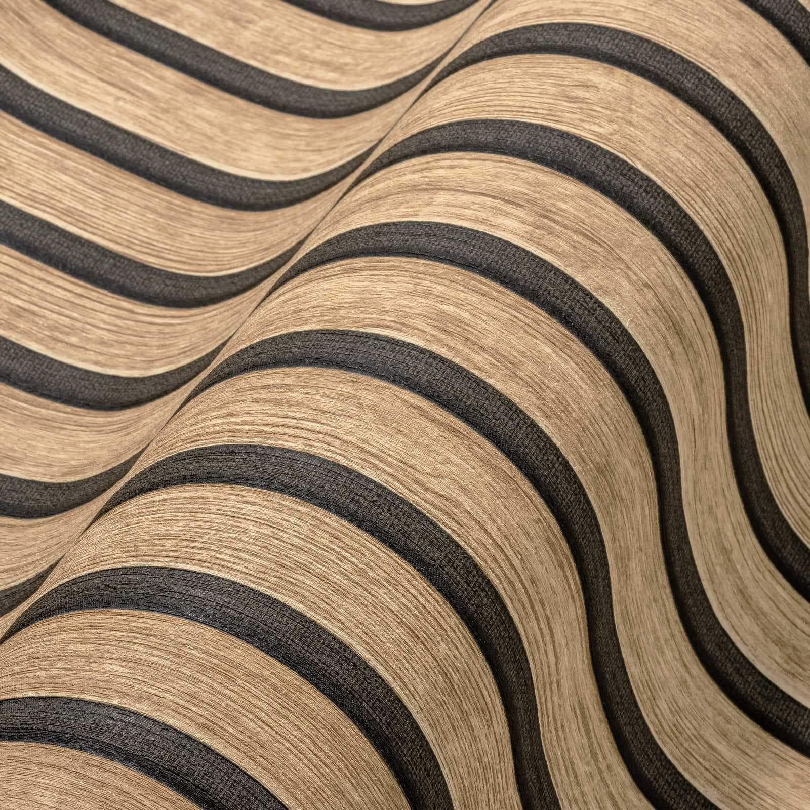 Rotolo da 5 mq di Carta da Parati LAMELLI LEGNO MILLERIGHE 3D effetto Boiserie ROVERE - 8