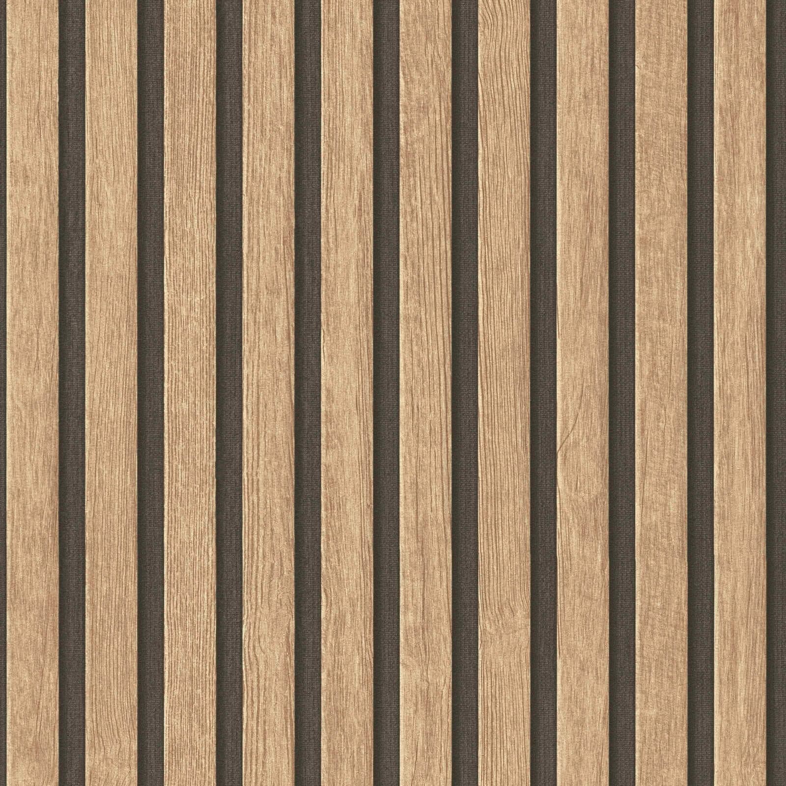 Rotolo da 5 mq di Carta da Parati LAMELLI LEGNO MILLERIGHE 3D effetto Boiserie ROVERE - 10
