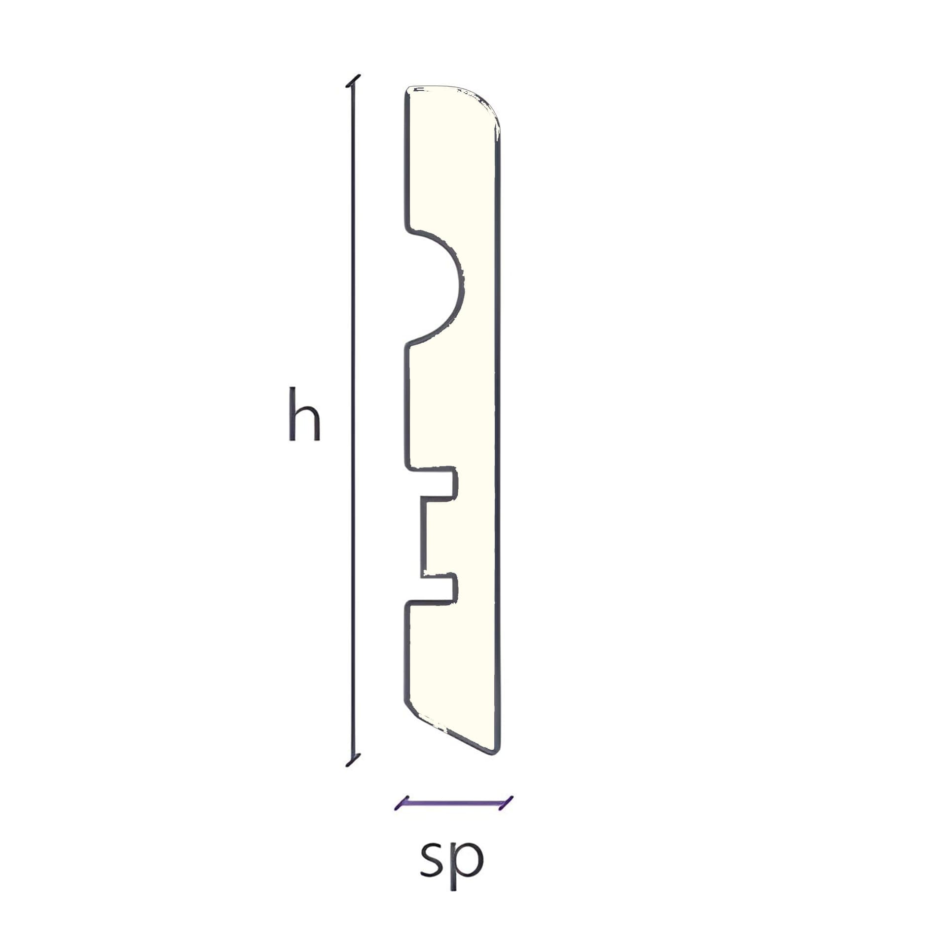 Battiscopa MDF 70X10 Passacavo BC varie essenze incl. Bianchi RAL, ORO, ALLUMINIO (prezzo al metro) - 39
