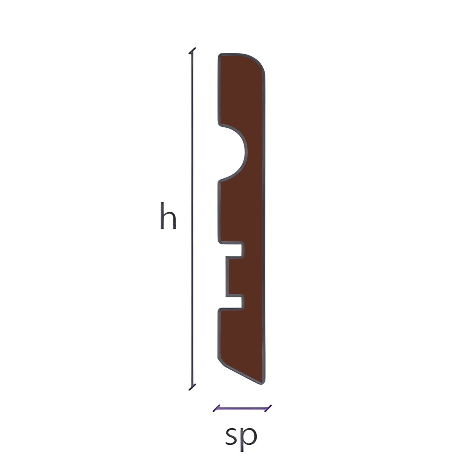Battiscopa MDF 70X10 Passacavo BC varie essenze incl. Bianchi RAL, ORO, ALLUMINIO (prezzo al metro) - 35