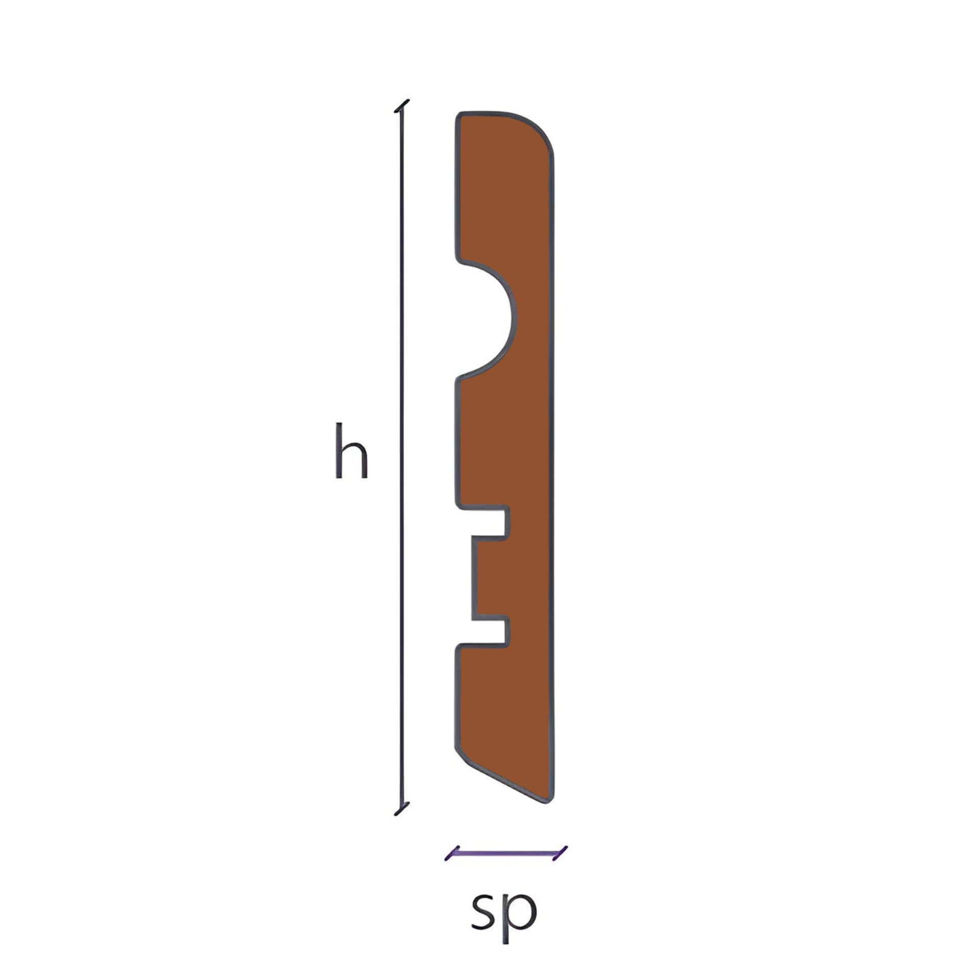 Battiscopa MDF 70X10 Passacavo BC varie essenze incl. Bianchi RAL, ORO, ALLUMINIO (prezzo al metro) - 34