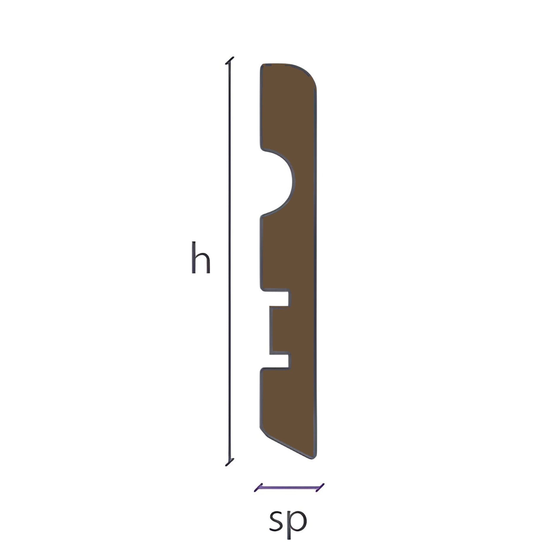 Battiscopa MDF 70X10 Passacavo BC varie essenze incl. Bianchi RAL, ORO, ALLUMINIO (prezzo al metro) - 33