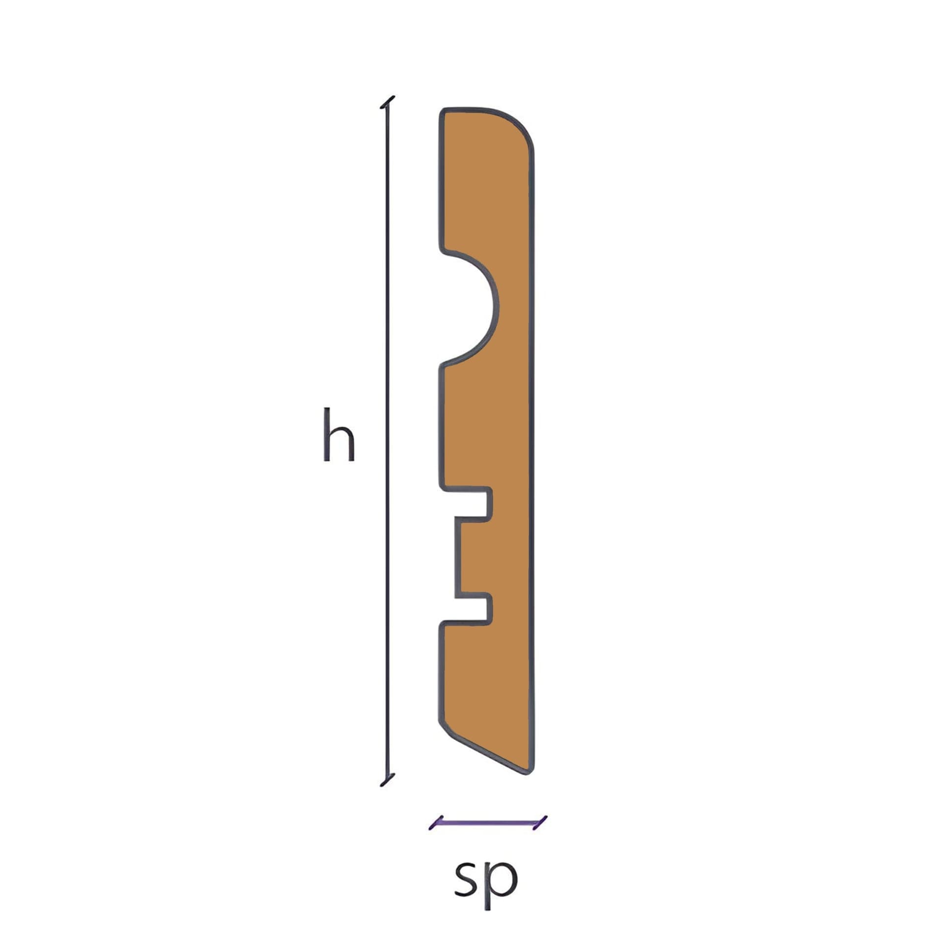 Battiscopa MDF 70X10 Passacavo BC varie essenze incl. Bianchi RAL, ORO, ALLUMINIO (prezzo al metro) - 15