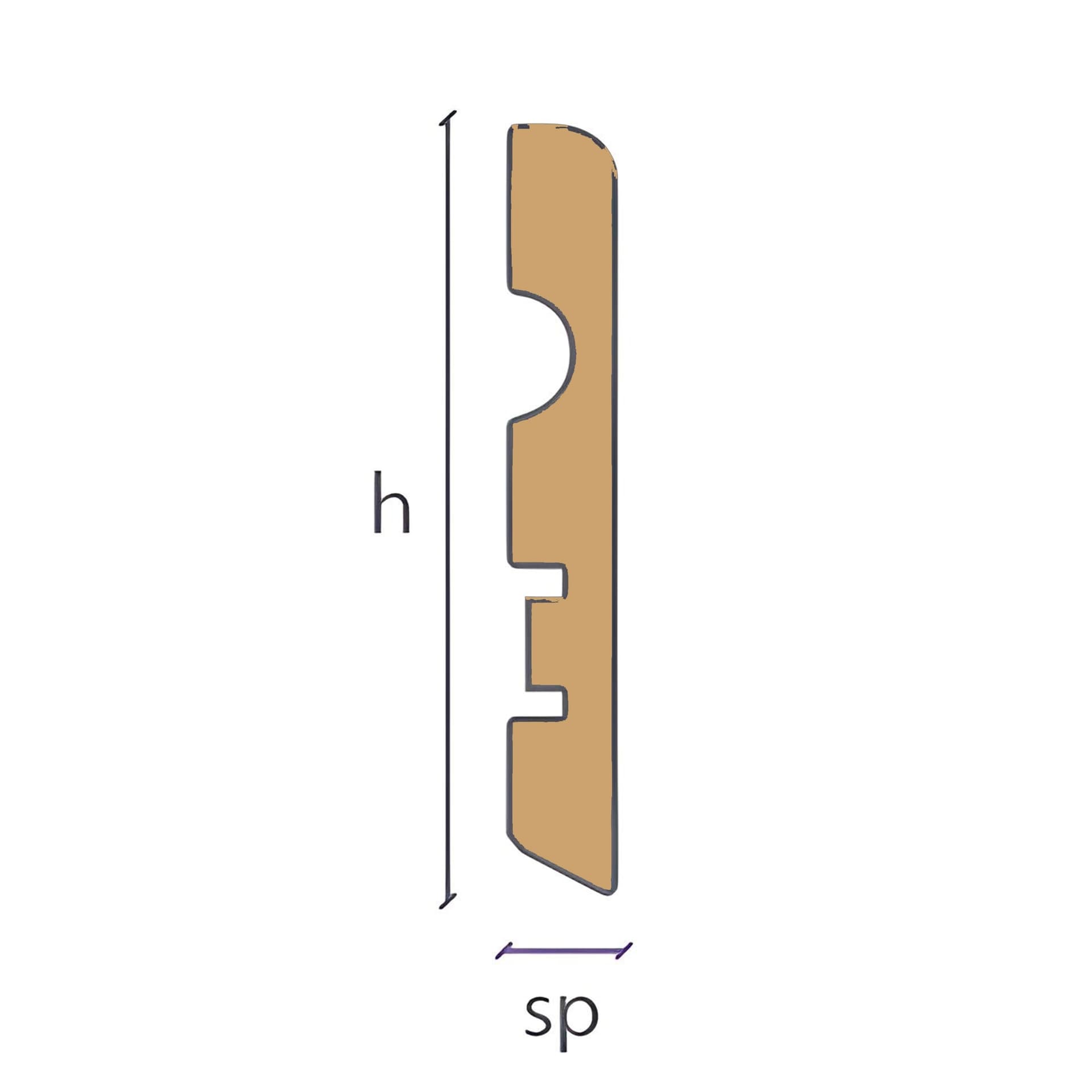 Battiscopa MDF 70X10 Passacavo BC varie essenze incl. Bianchi RAL, ORO, ALLUMINIO (prezzo al metro) - 18